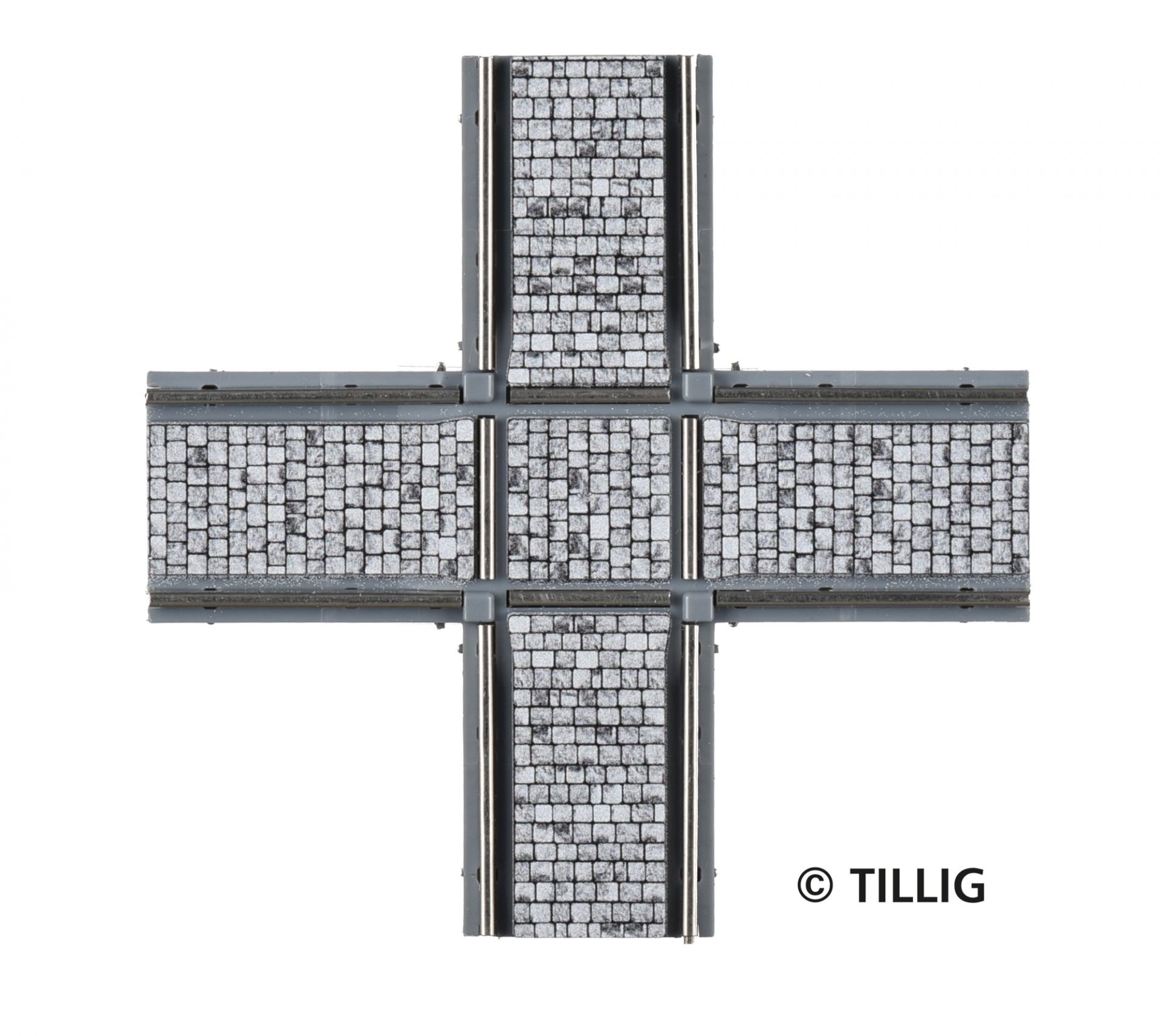 Tillig LUNA HO 十字路口鋪路石1:87 Crossing paving-stones 馬路路軌•城市輕軌•電車路軌