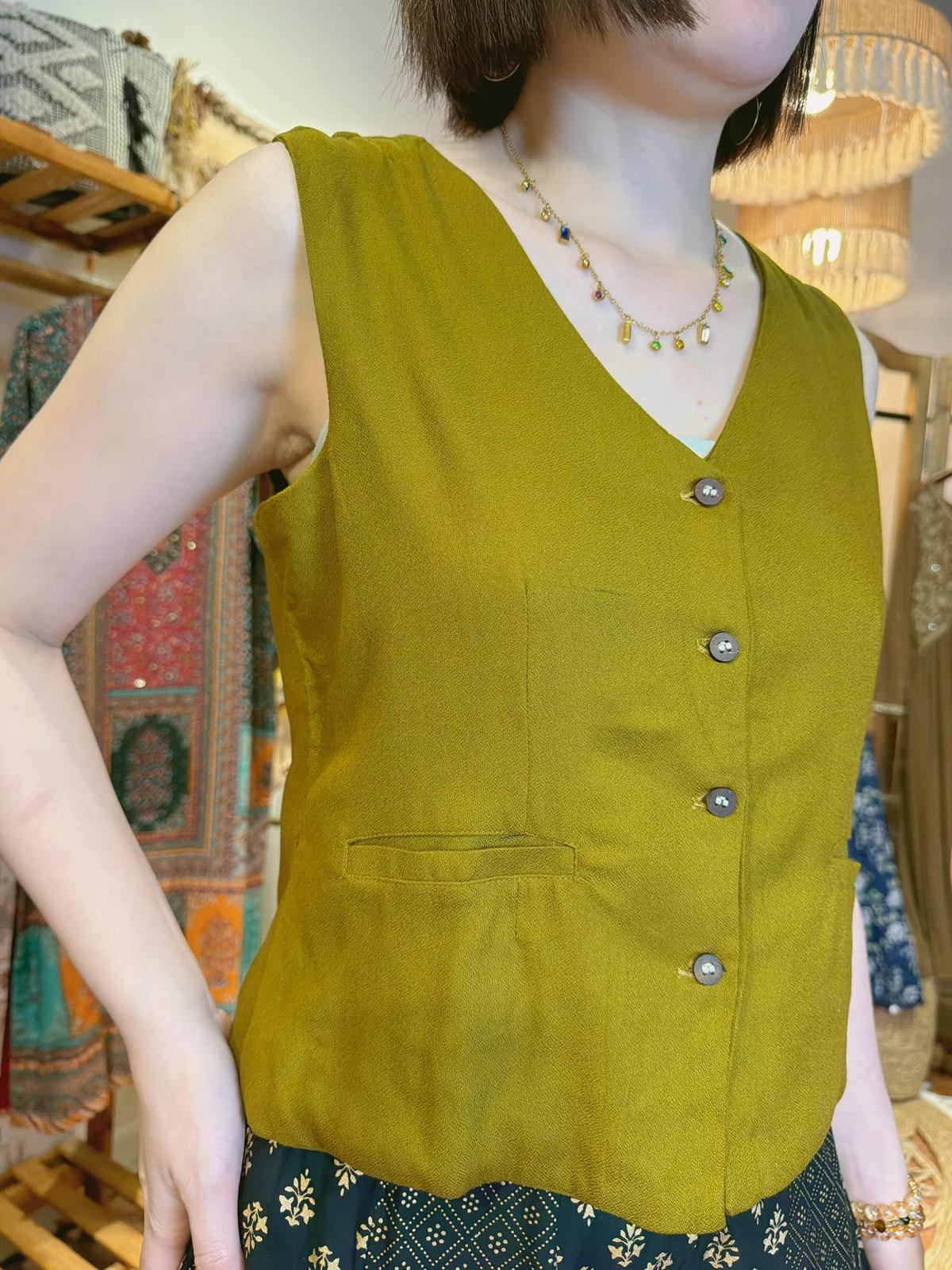 2152 Dark Mustard Yellow Indian 2 Way Vest
