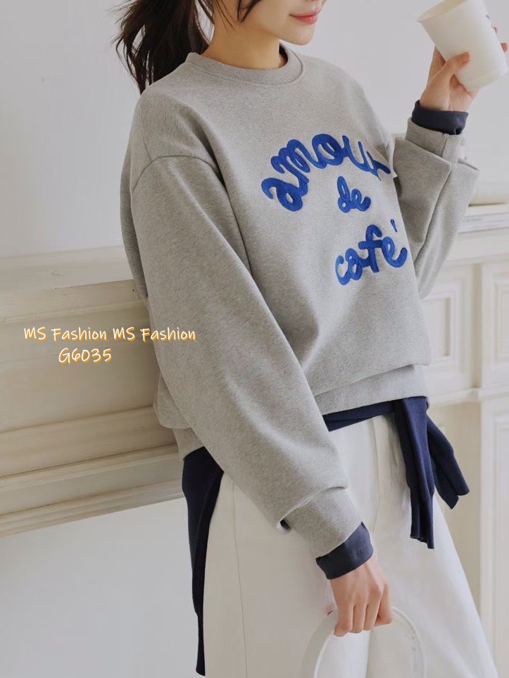 G6035 韓國🇰🇷刺繡字母衛衣