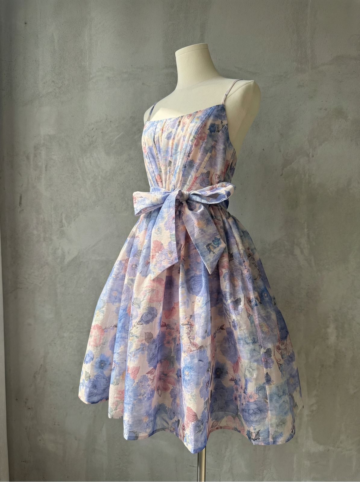 浪漫花卉薄紗連衣裙