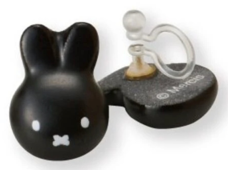 貨期3月尾 MIFFY 美濃燒 夾耳環 FACE 黑色