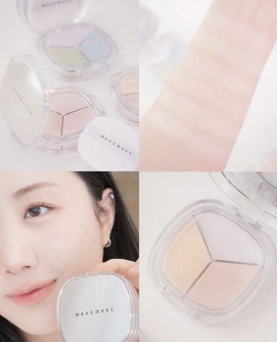 韓國 WAKEMAKE x Hello Kitty 3色修正 定妝蜜粉｜Stay Fixer Multi Color Powder
