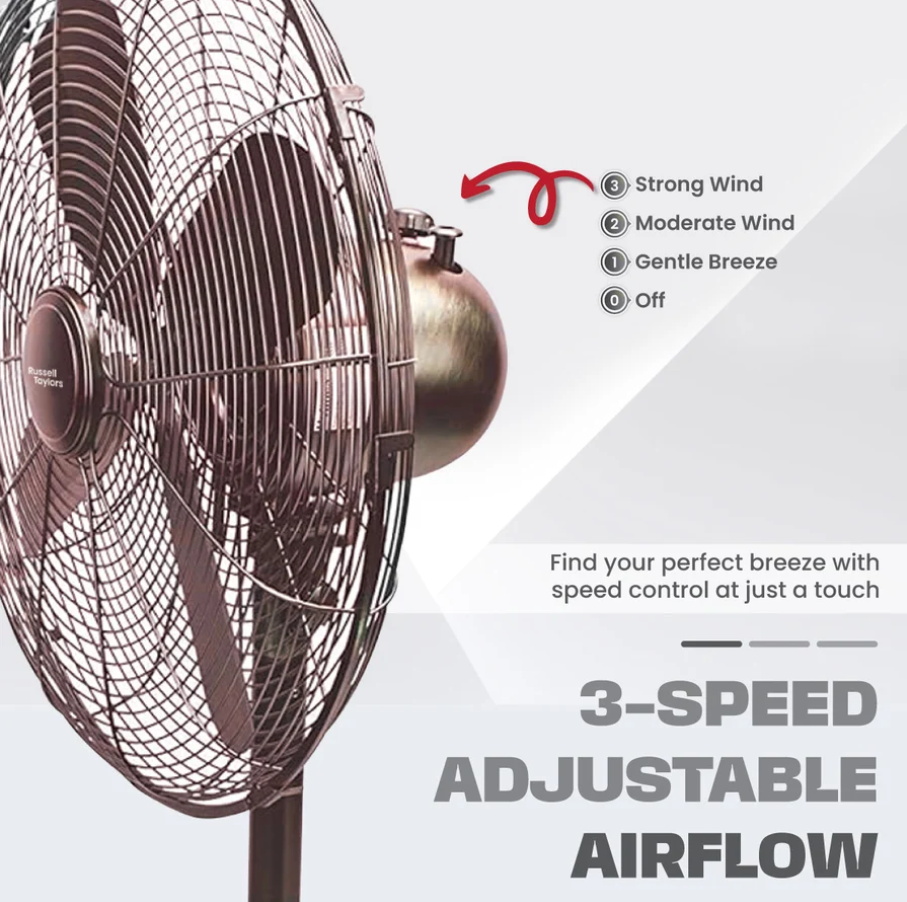 Russell Taylors 16-Inch 4-Blade Metal Stand Fan (SF4)