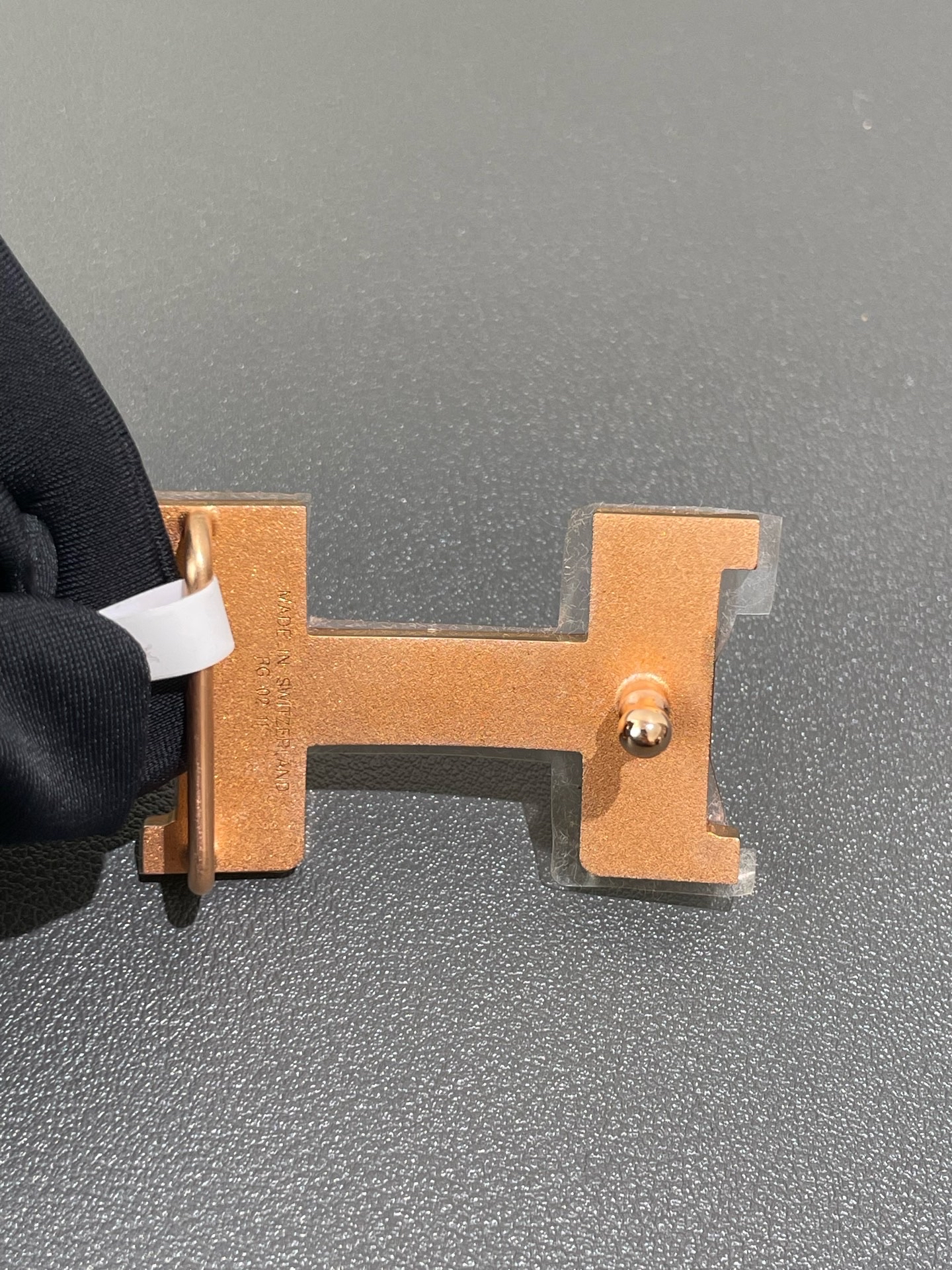 【預訂貨品】HERMES 80碼 Z刻雙面黑色拼大象灰 