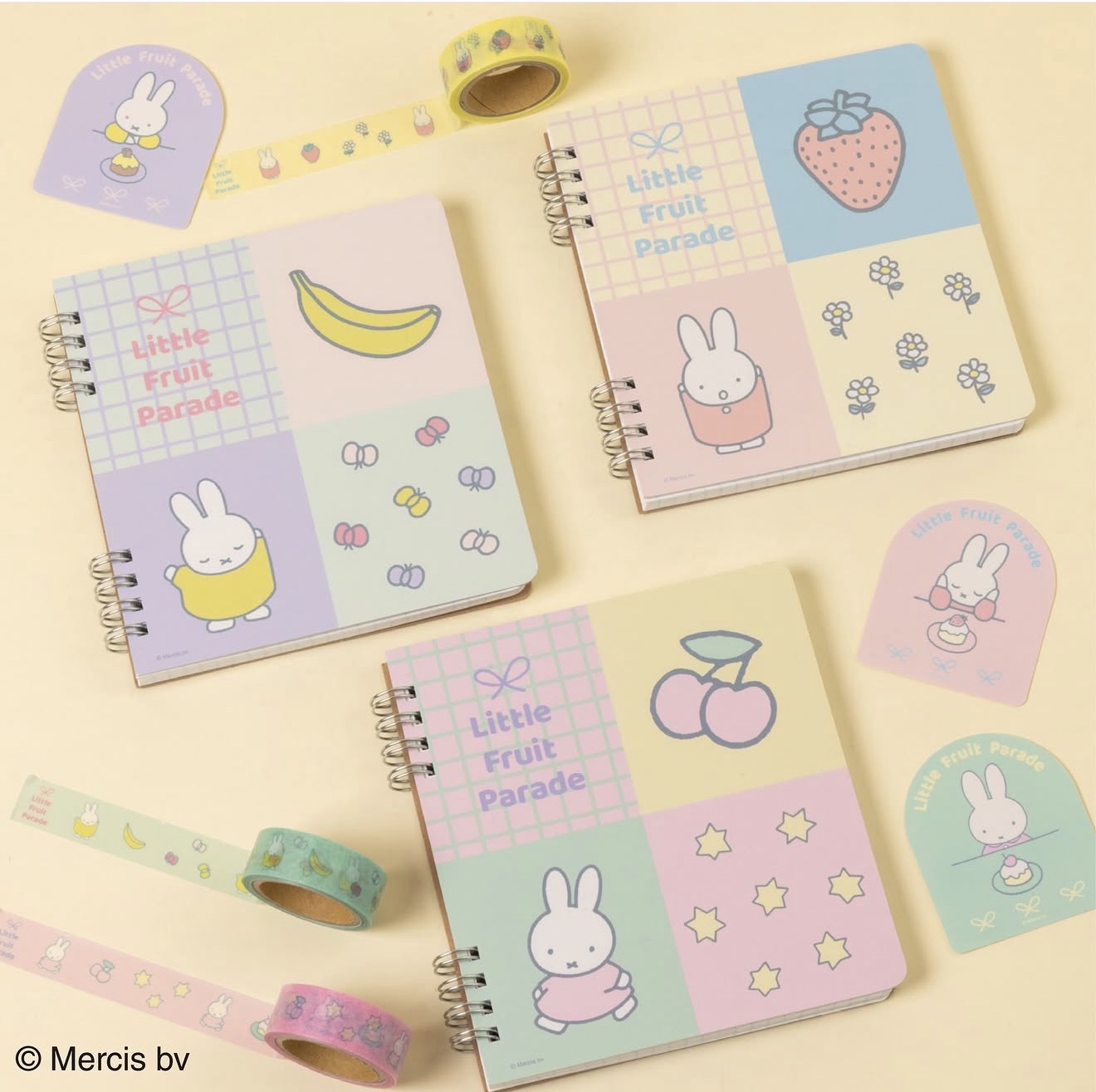 🐰Pre Order  - miffy 聯乘限定 Little Fruit Parade Note book / MT / Sticker  ( 📦 大約 5月中到貨, 若遇到缺貨或其它因素貨期會延遲 ）