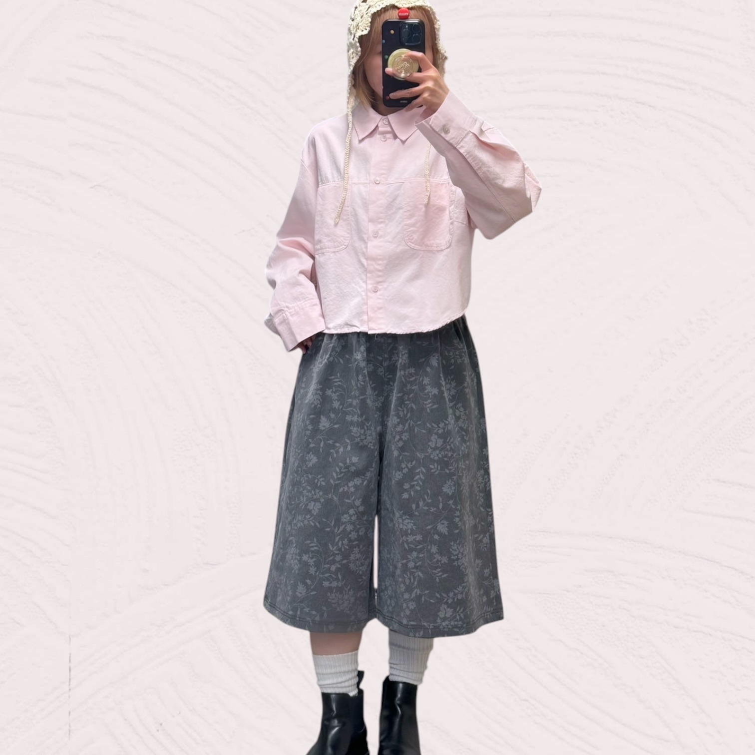 221125 暗印花牛仔褲