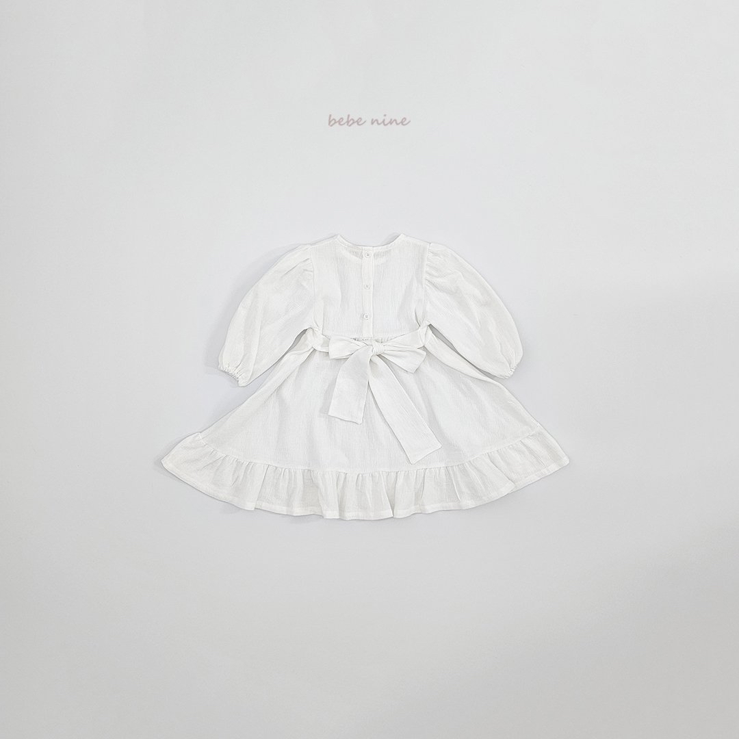 🌸預訂 韓國直送🌸🇰🇷Bebenine兩色後背蝴蝶結綁帶寬鬆長袖連身裙