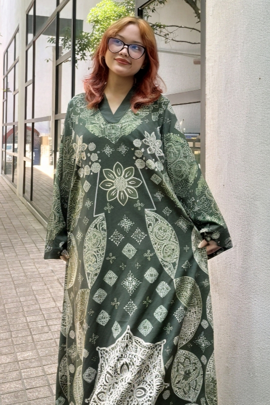 BOHEMIAN PRINT in Dark Olive