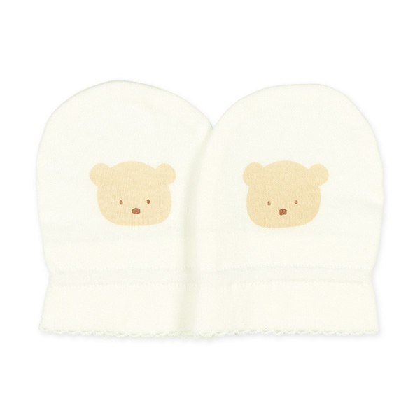 🇯🇵預訂 日本直送🇯🇵新生兒小熊印花純棉手套三件套