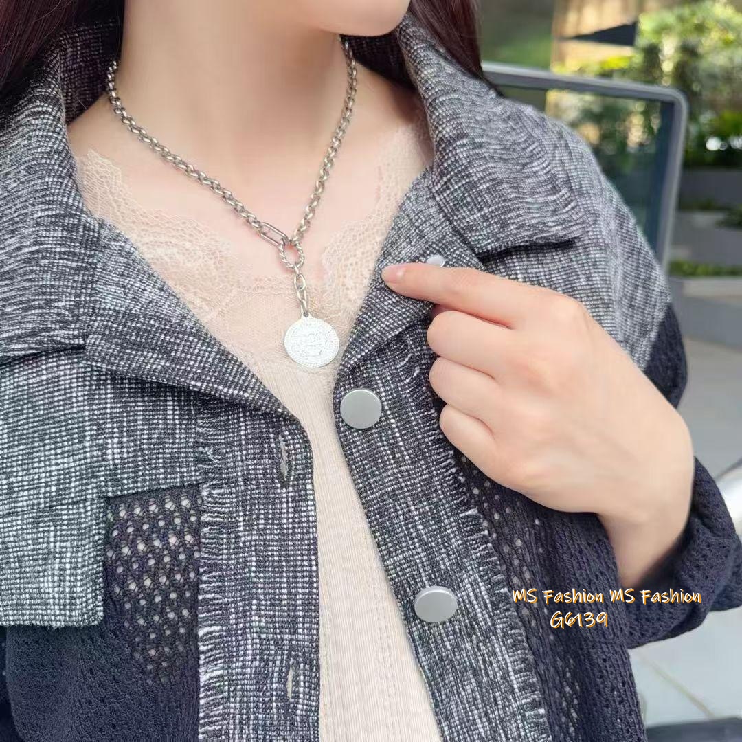 G6139 韓國🇰🇷雙色拼網料Top