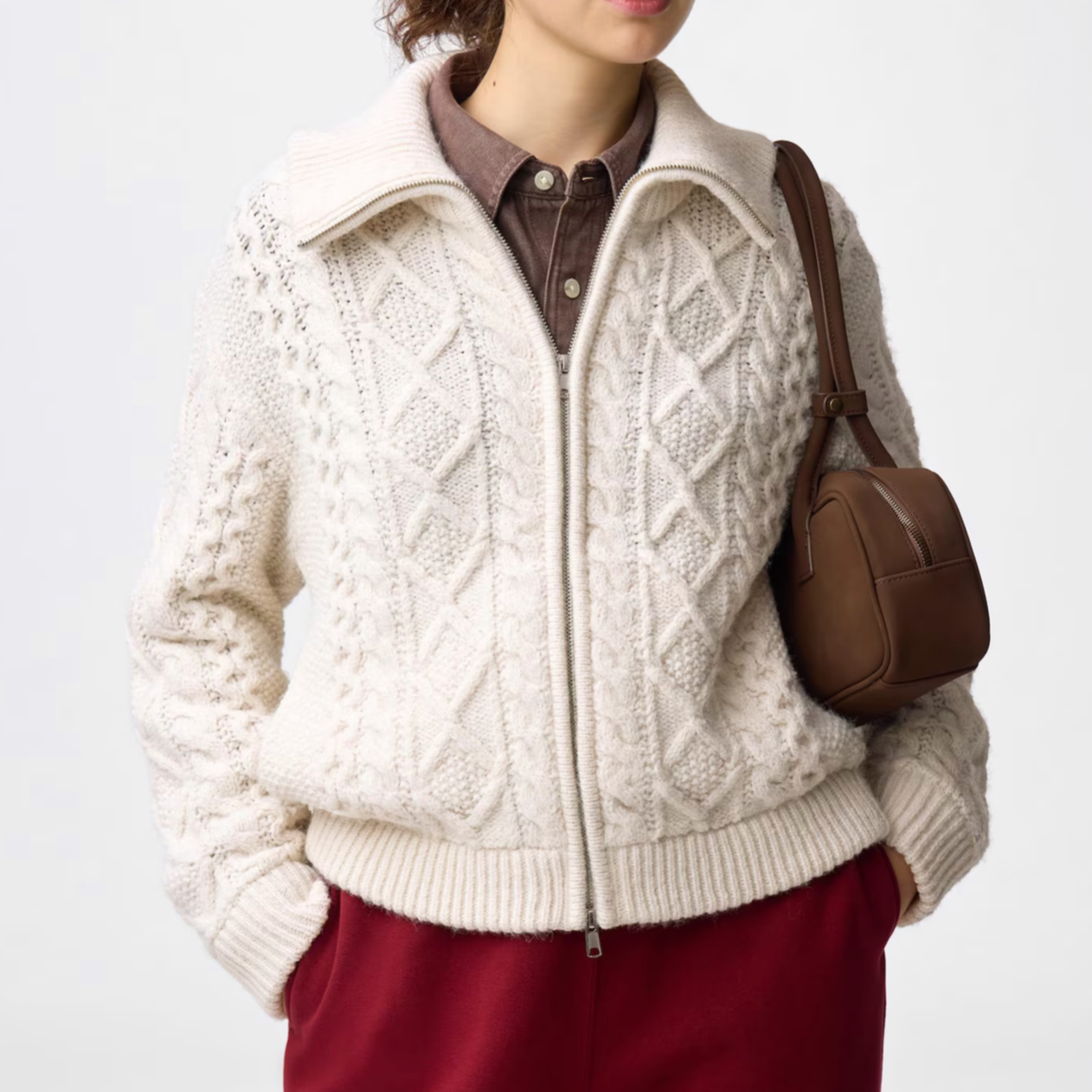 GU Cable Knit Blouson