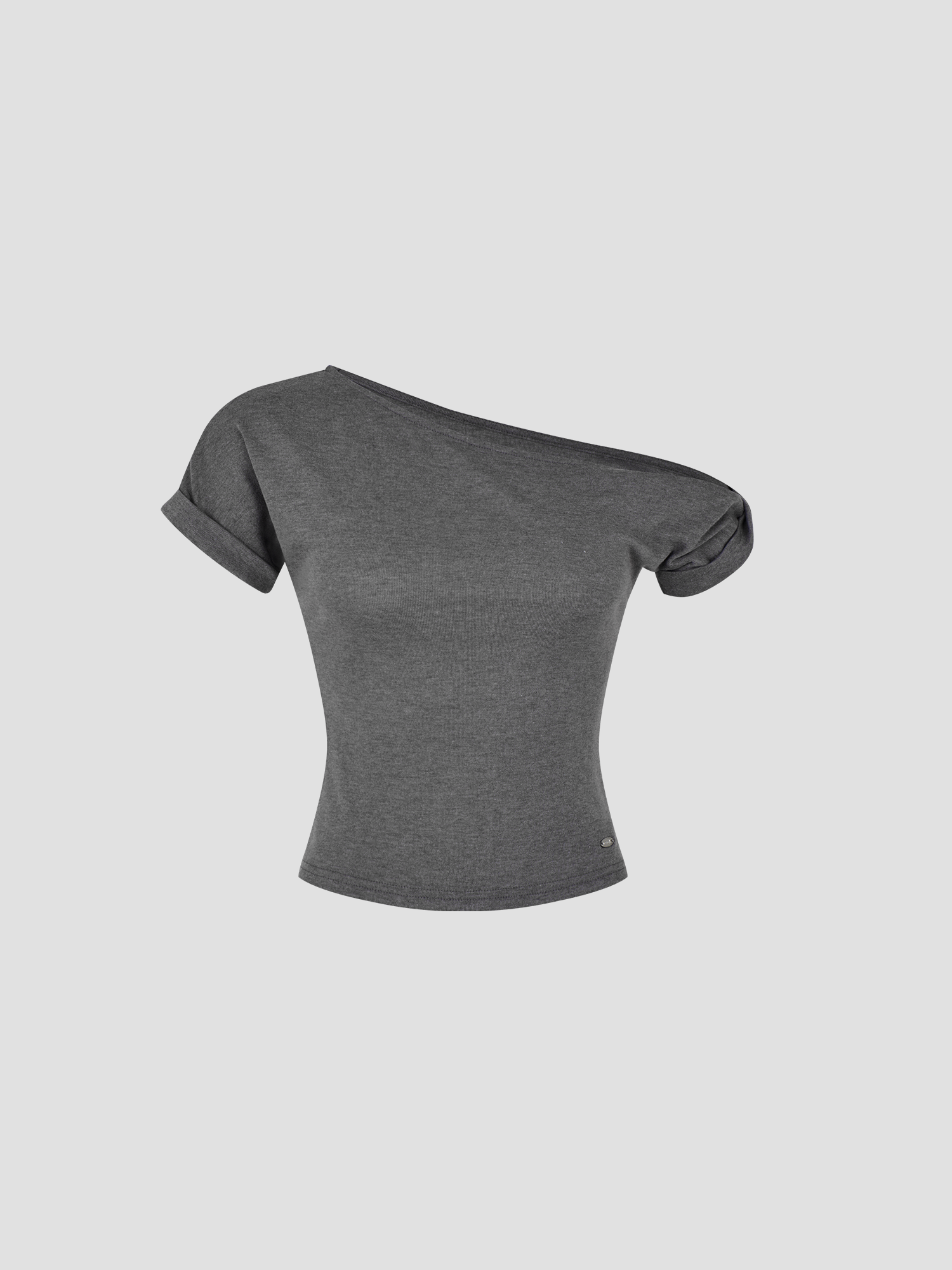 【氣質美感One Shoulder Top】預購_Flow Unbalanced Cropped T-shirt by Conch