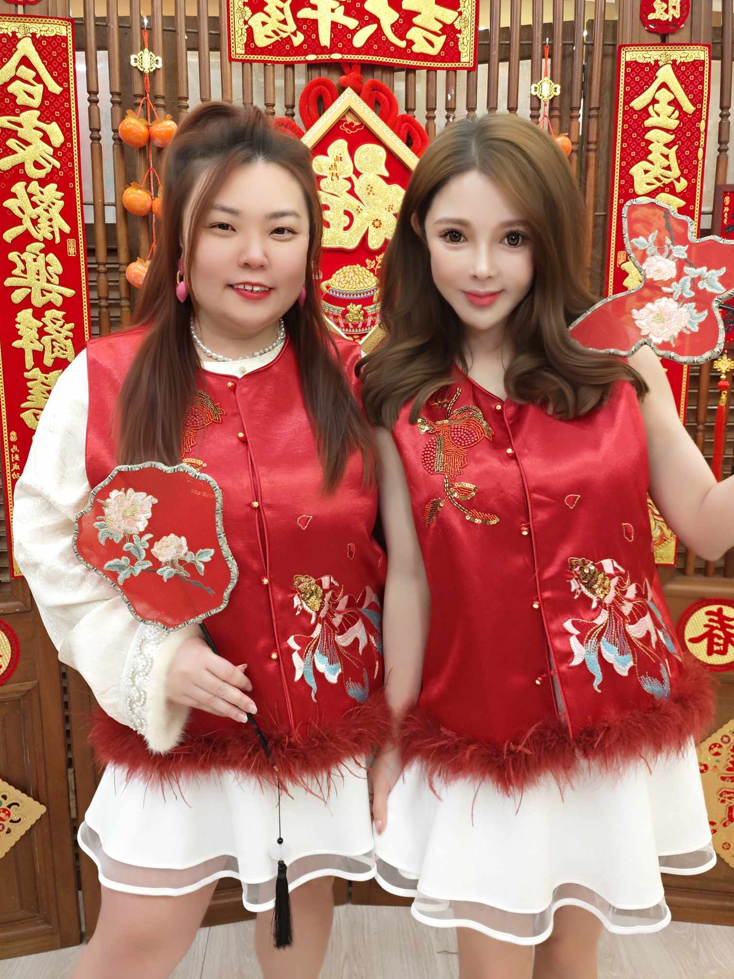 DBC01 刺绣金鲤鱼新中式马甲