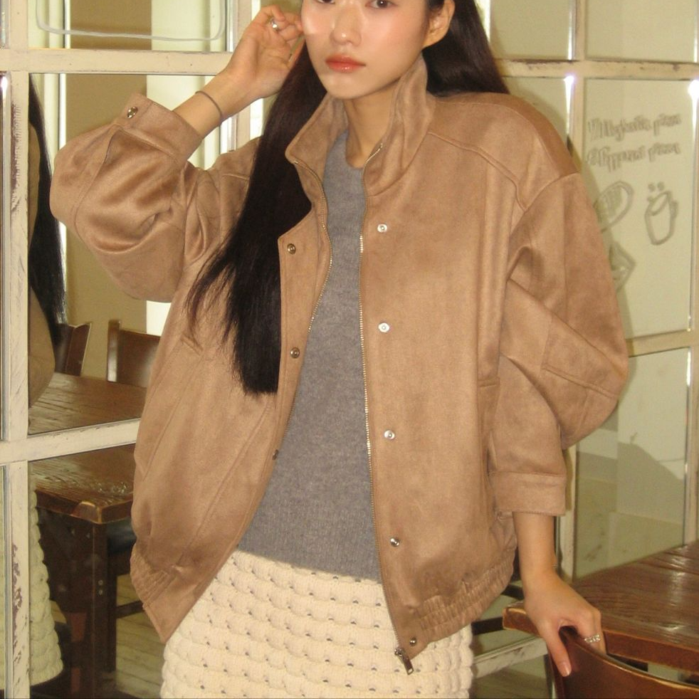 [OLIVE DES OLIVE] Suede Blouson Jumper (3種)