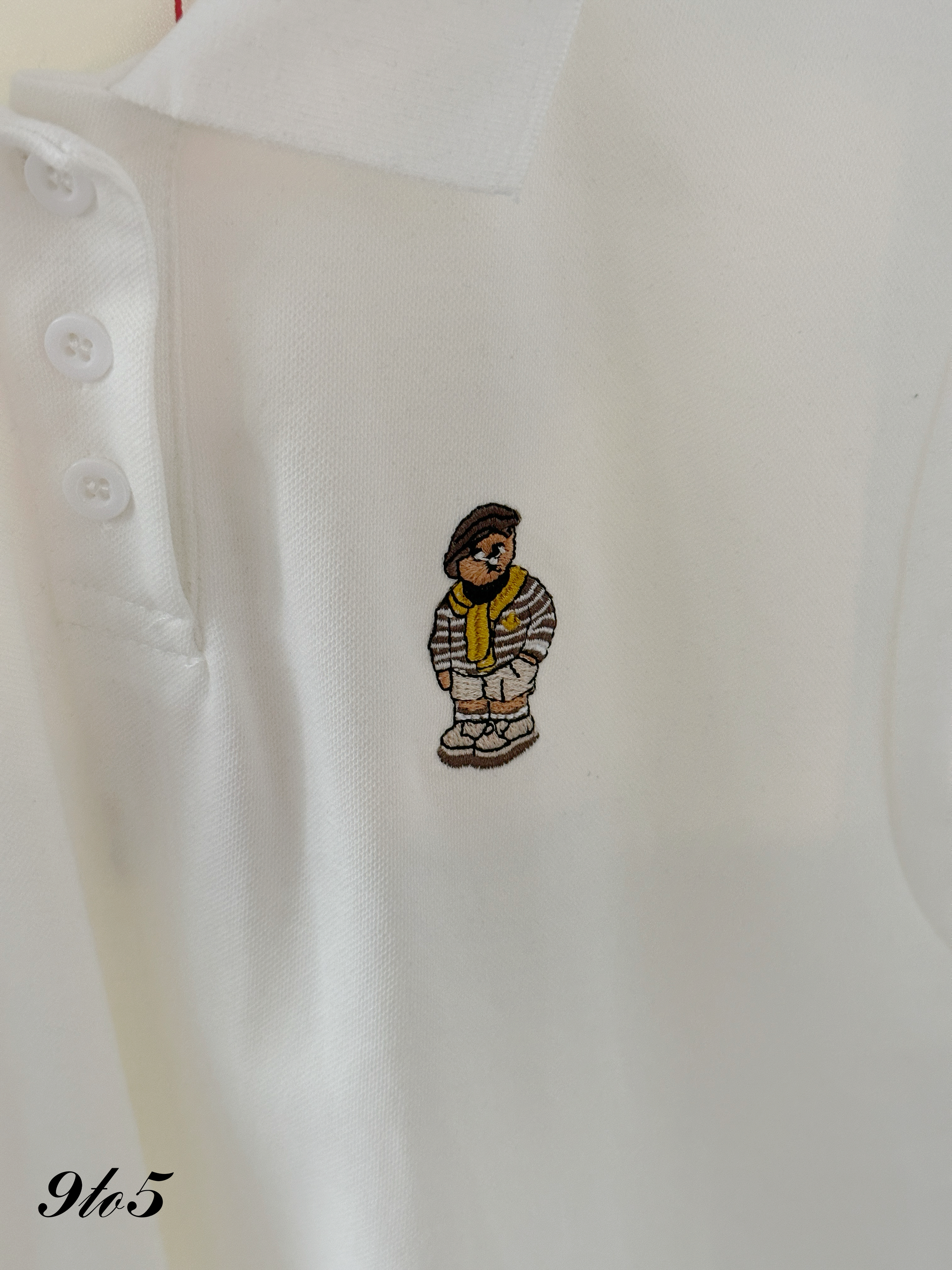 T4441 Embroidery Bear Polo Top - 5 Colors 