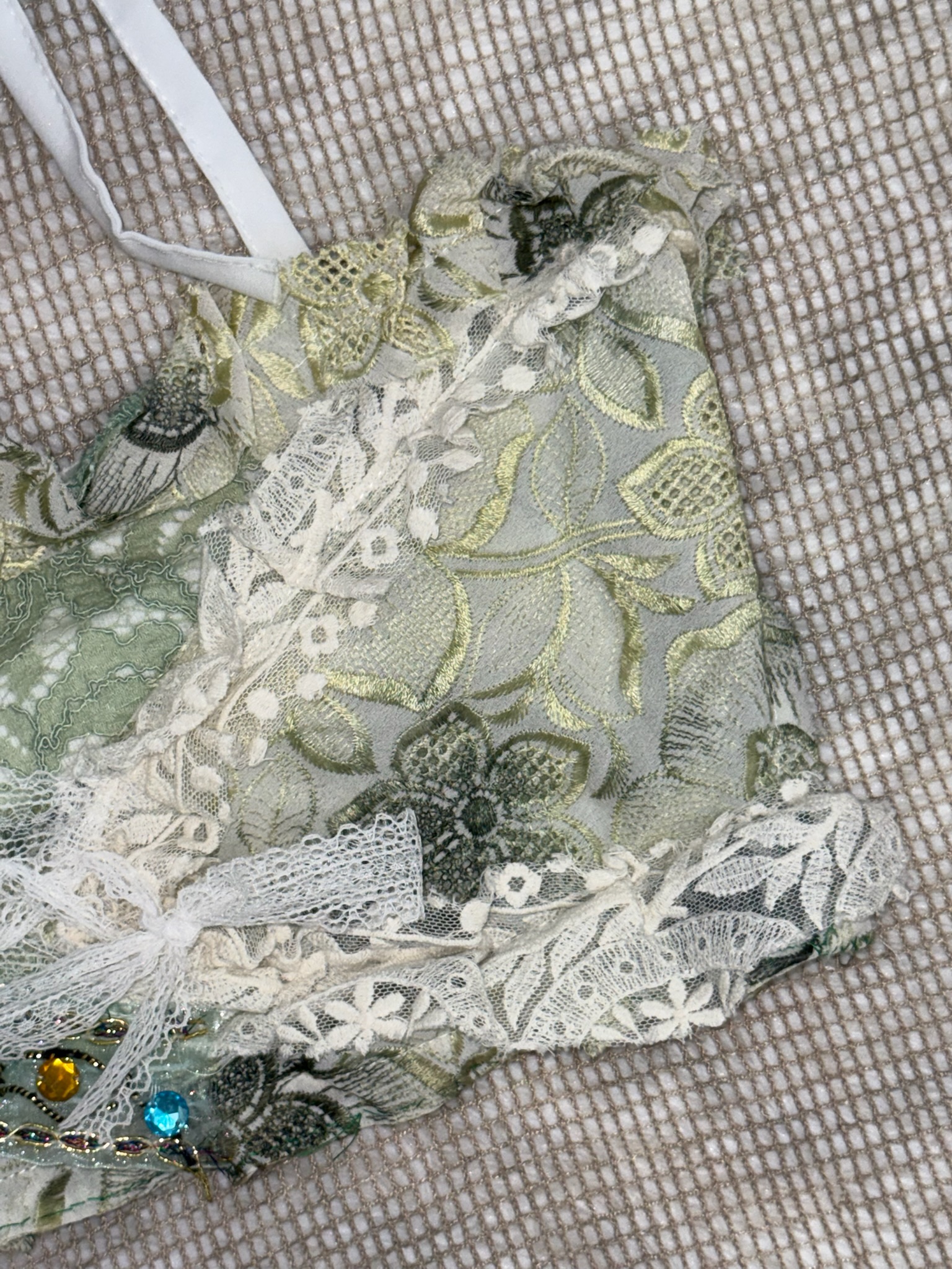 Fairycore Lace Patchwork Halter Remade Top