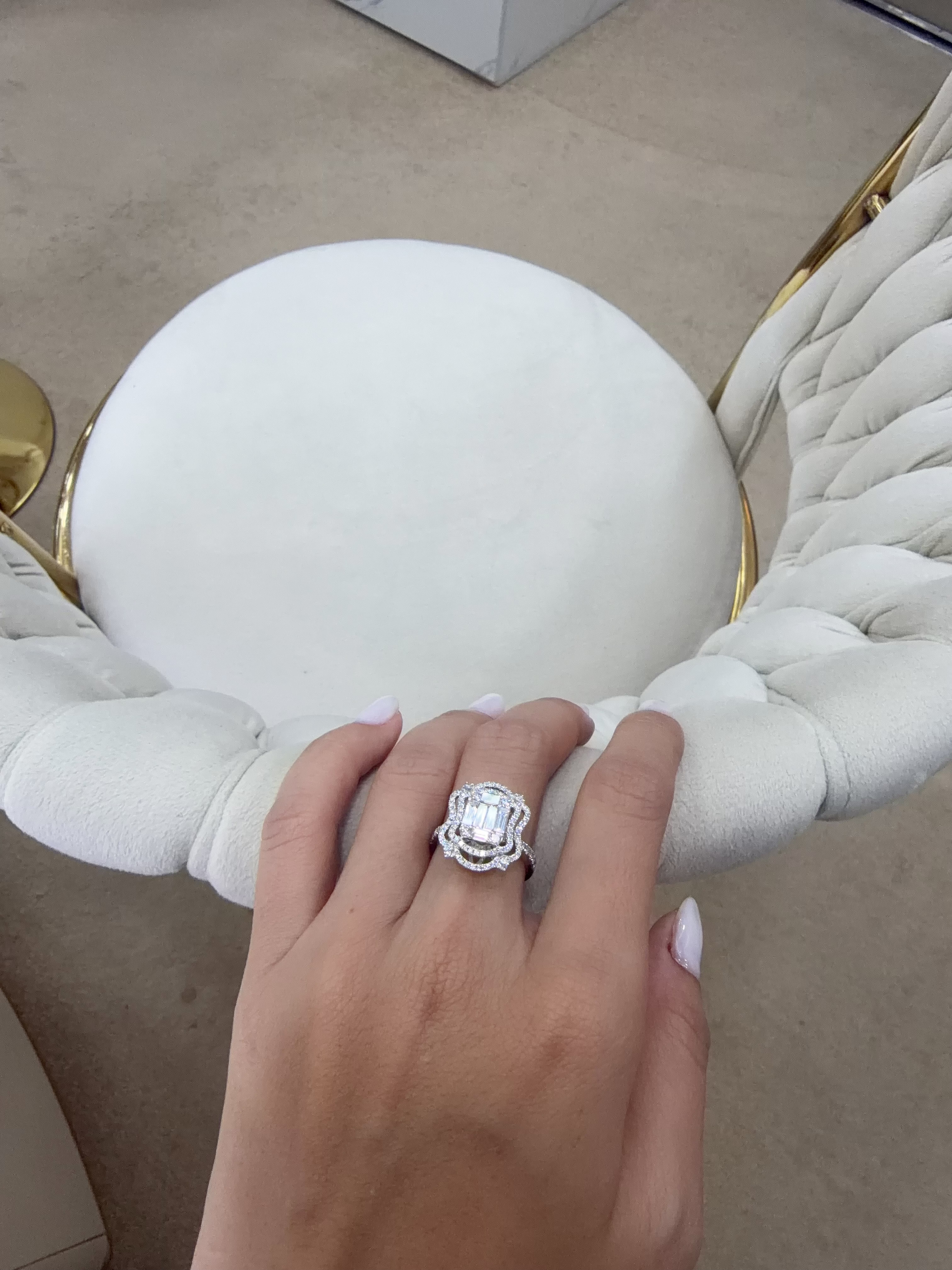 Emerald Cut Natural Diamond Ring