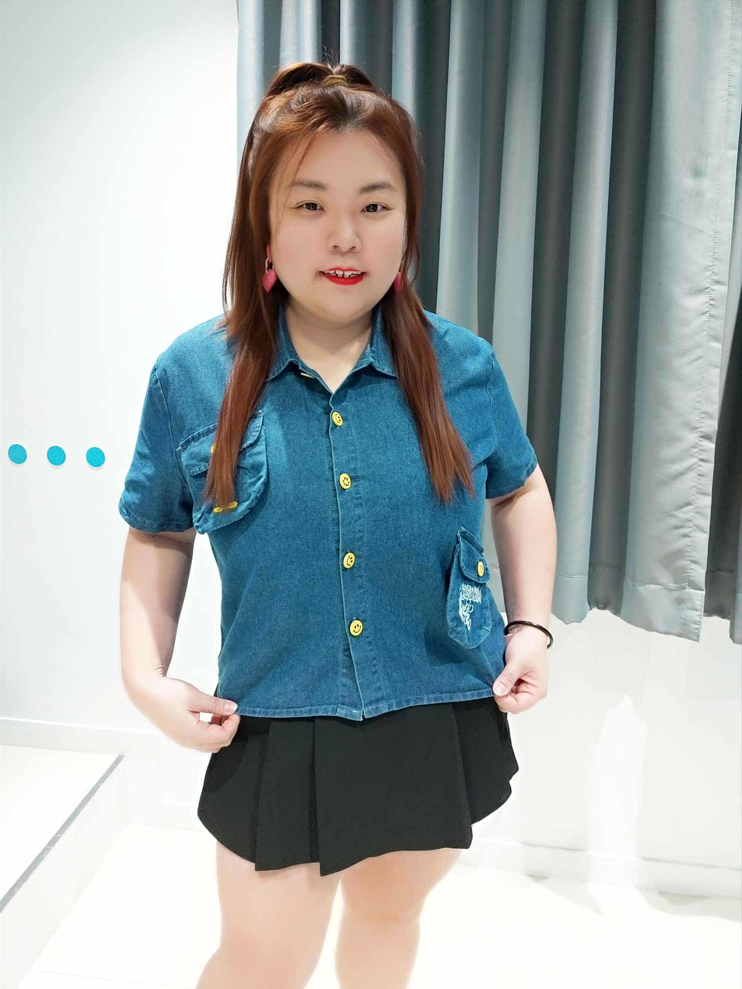 ENC02 刺绣米奇立体口袋牛仔上衣 (胸围 100-115CM以内)