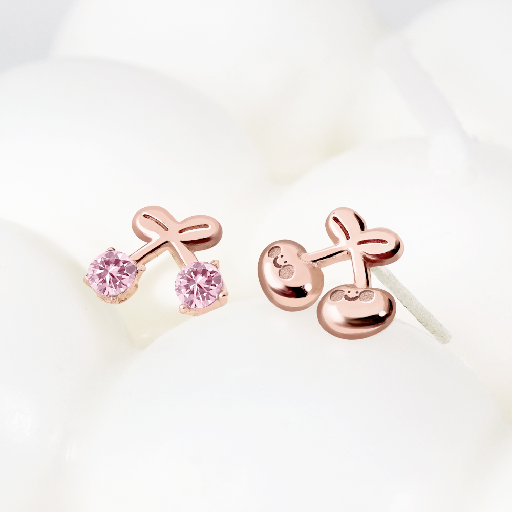 📦訂購 台灣限定 STORY 故事銀飾 Little Heart經典系列 小心臟櫻桃晶鑽純銀耳環