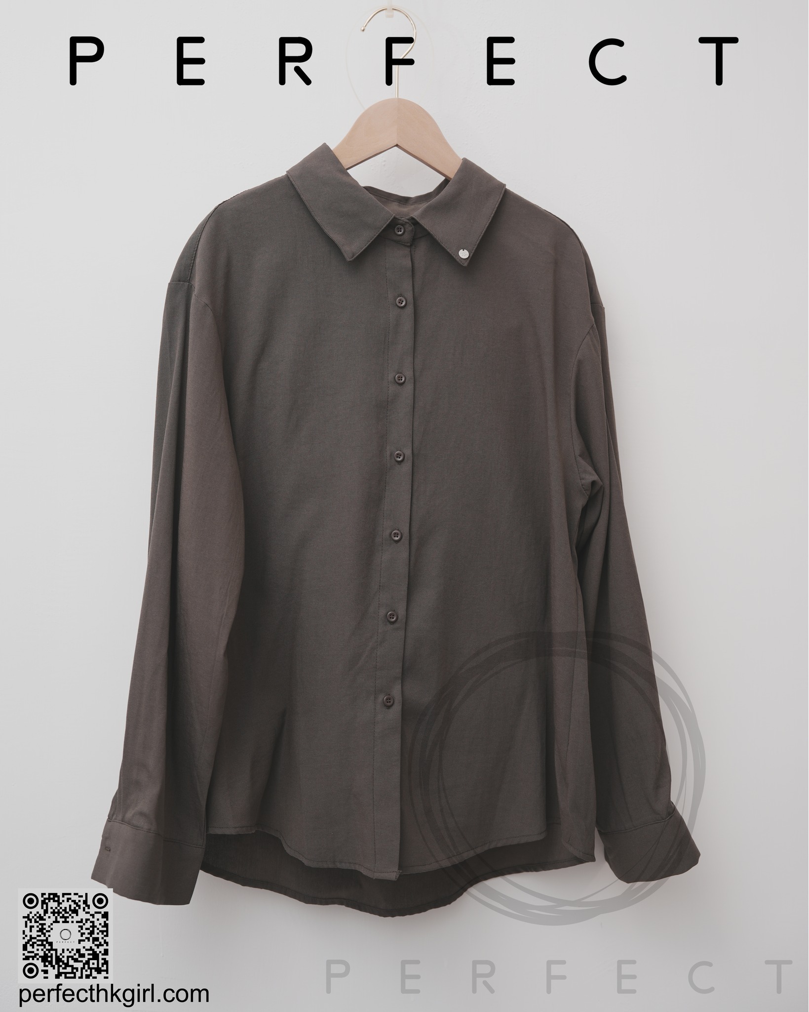 T0020_百搭氣質背心連恤衫兩件套 (橄欖綠色)