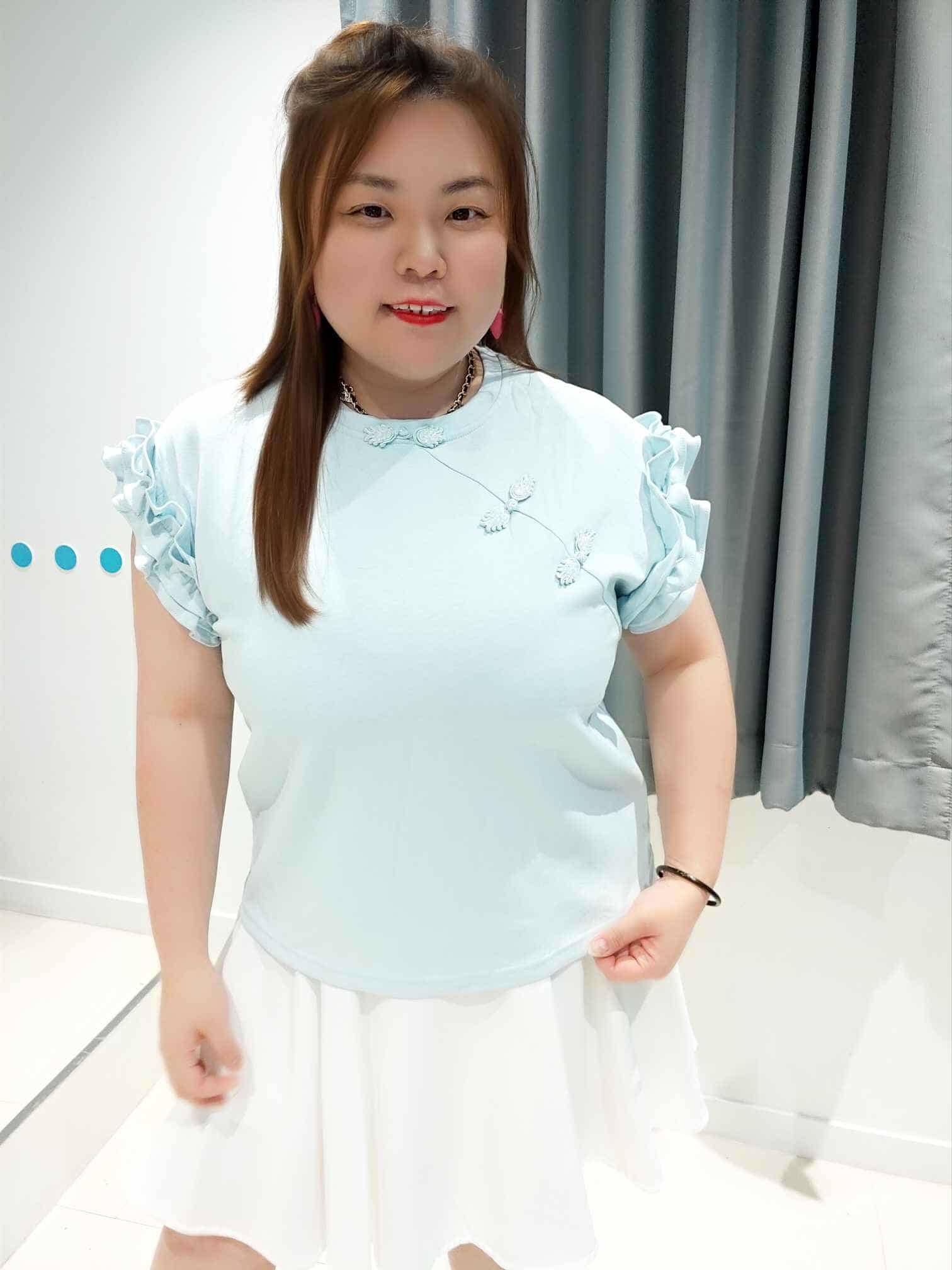 DSC11(4187#) 荷叶袖中式盘扣旗袍上衣