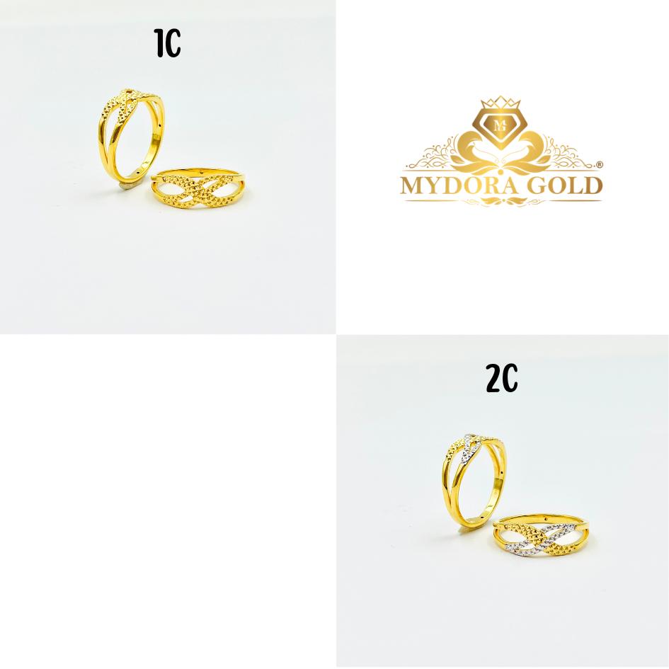 MYDORA Cincin Mask Double Cross Line (5G) l EMAS 916/22K