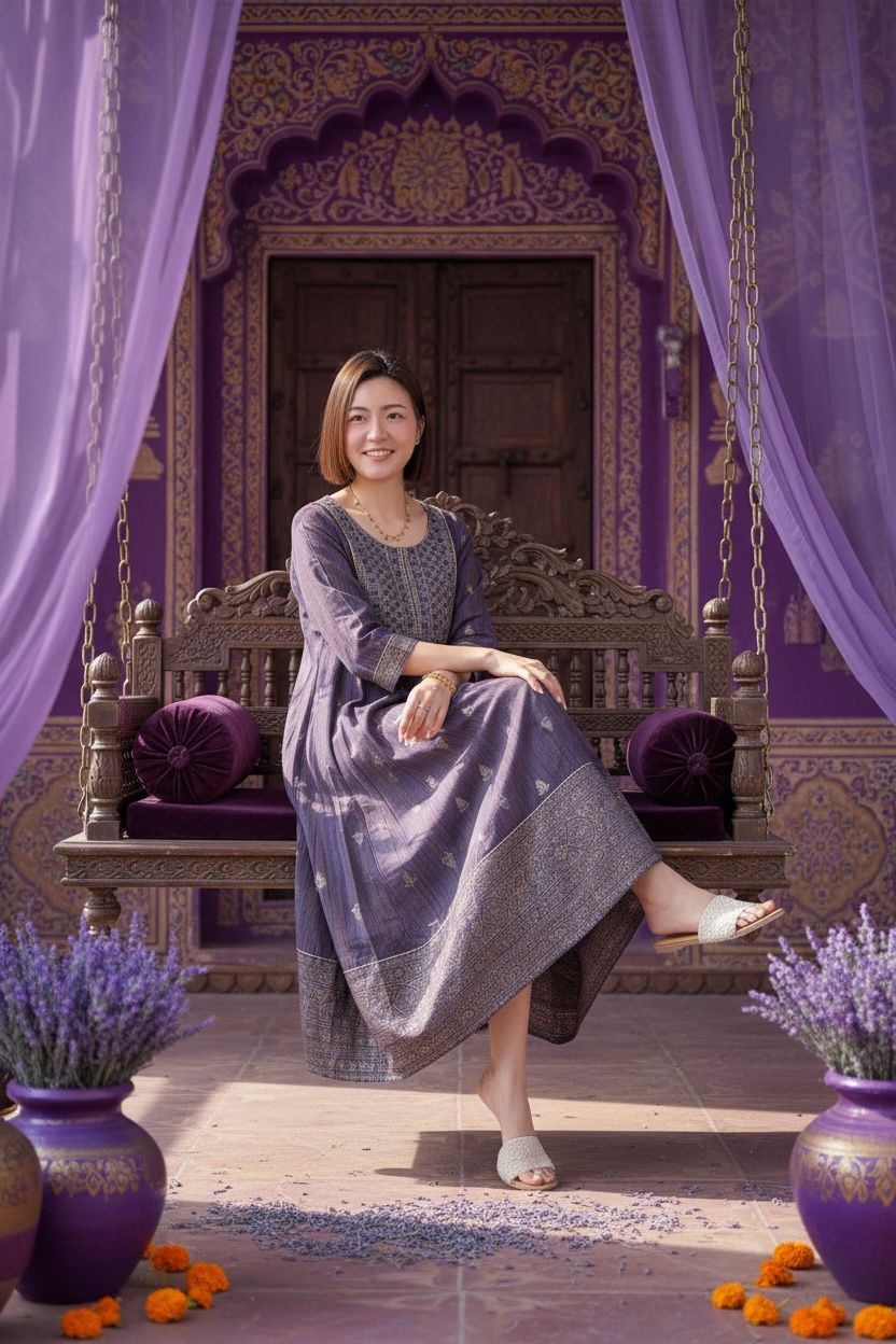 #1511 Rainbow Purple Purple Floral Emb. OP 49"