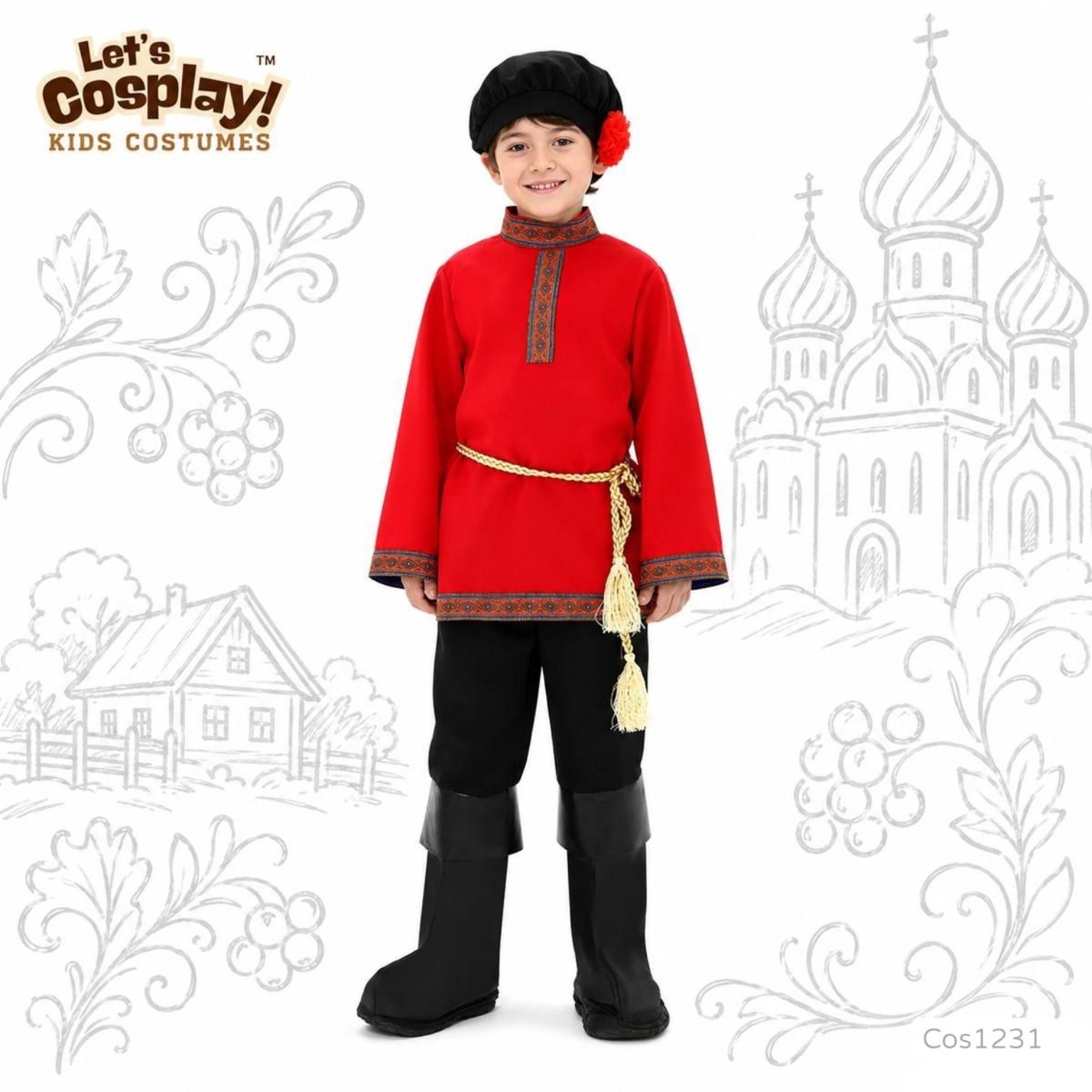 俄羅斯男童民族服裝 Russia Boy Costume International Day 角色扮演
