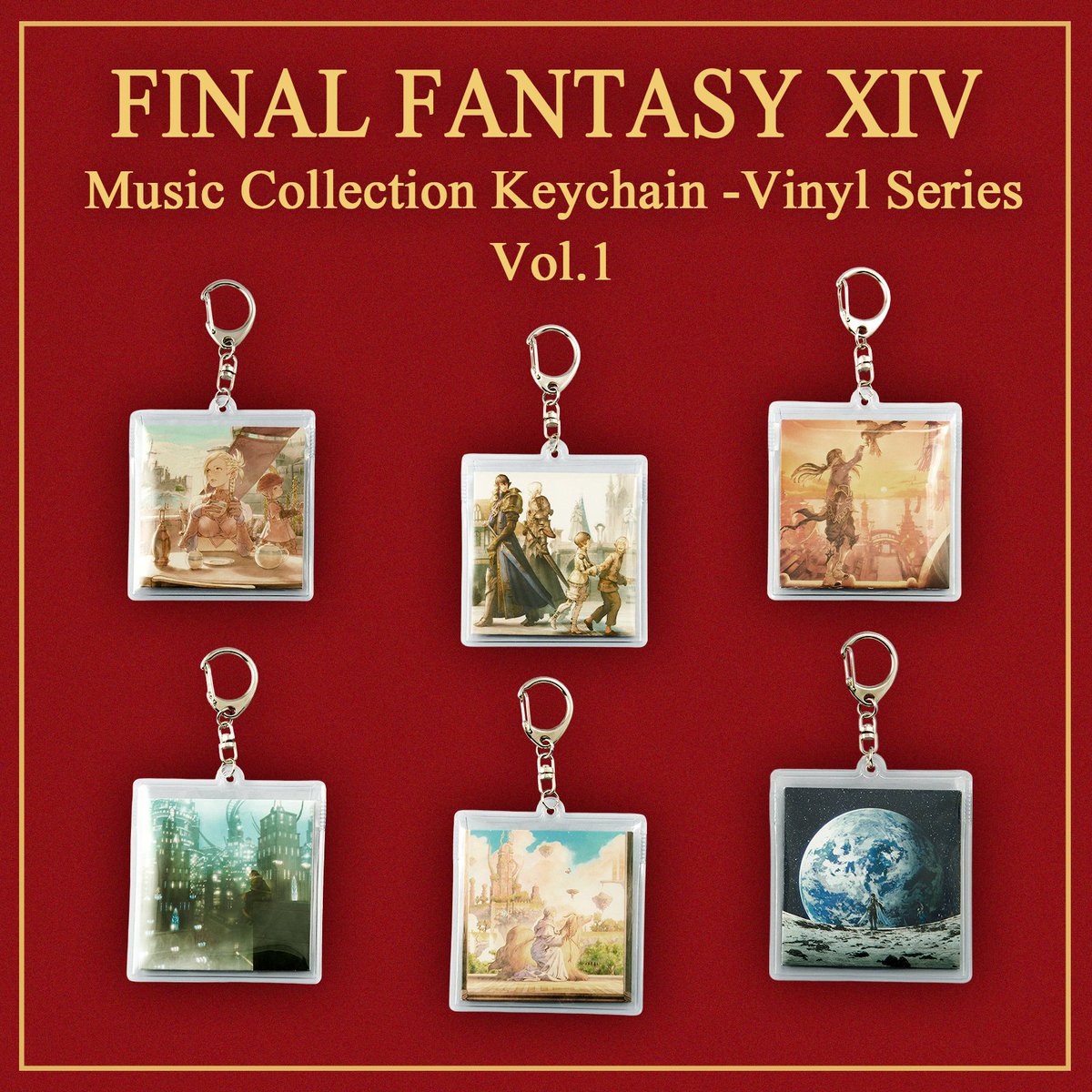 Final Fantasy XIV Music Collection Keychain Vinyl Series Vol.1&2 BOX (6pcs)