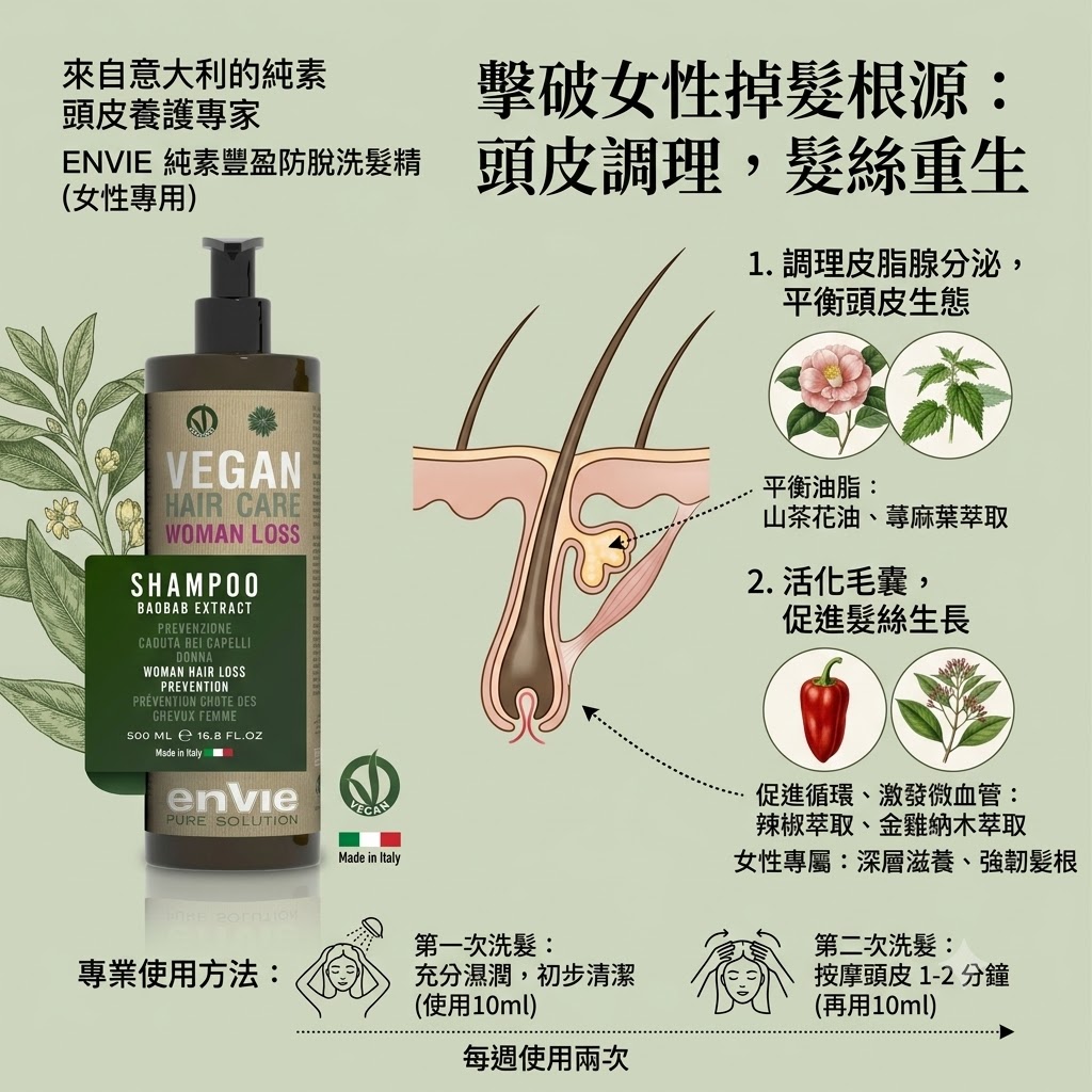 Envie Woman Hair Loss Prevention Shampoo