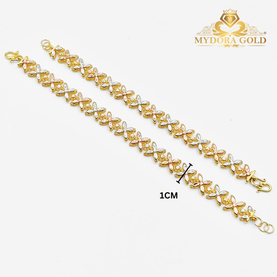 MYDORA Rantai Tangan Bunga Marissa Dubai 3C l EMAS 916/22K