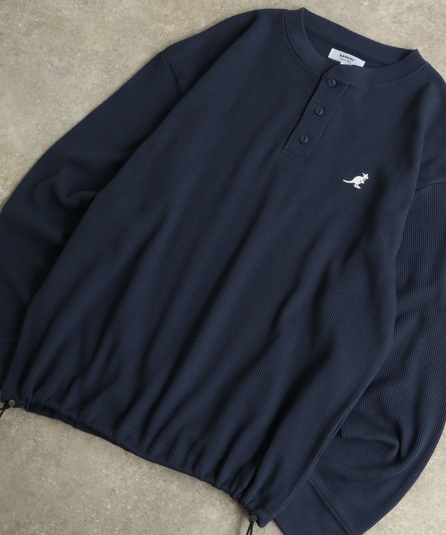 Kangol （男/女）可束腰窩夫餅麵料長袖Tee