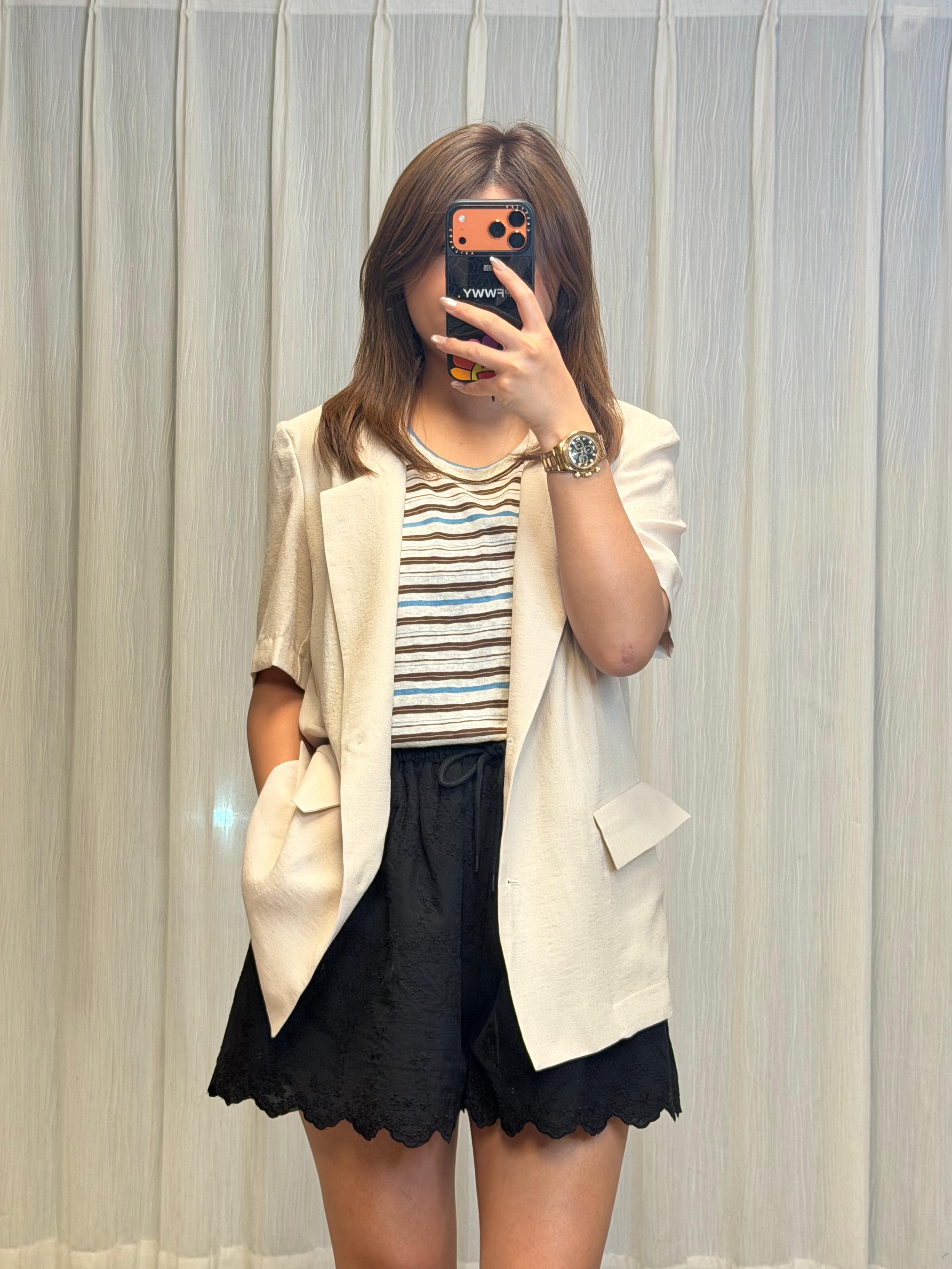 #221118 麻質短外套