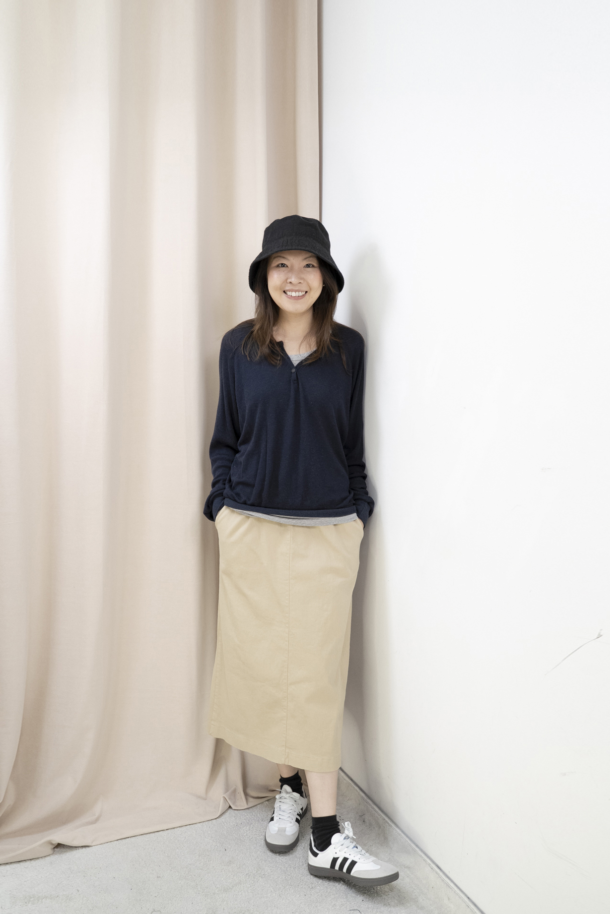 新色！棉質直筒全橡筋腰半身裙（3色）