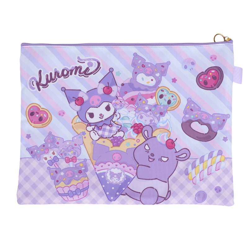 Kuromi A4 3-Zipper Fabric Document Bag 布文件袋 (3拉鍊格)