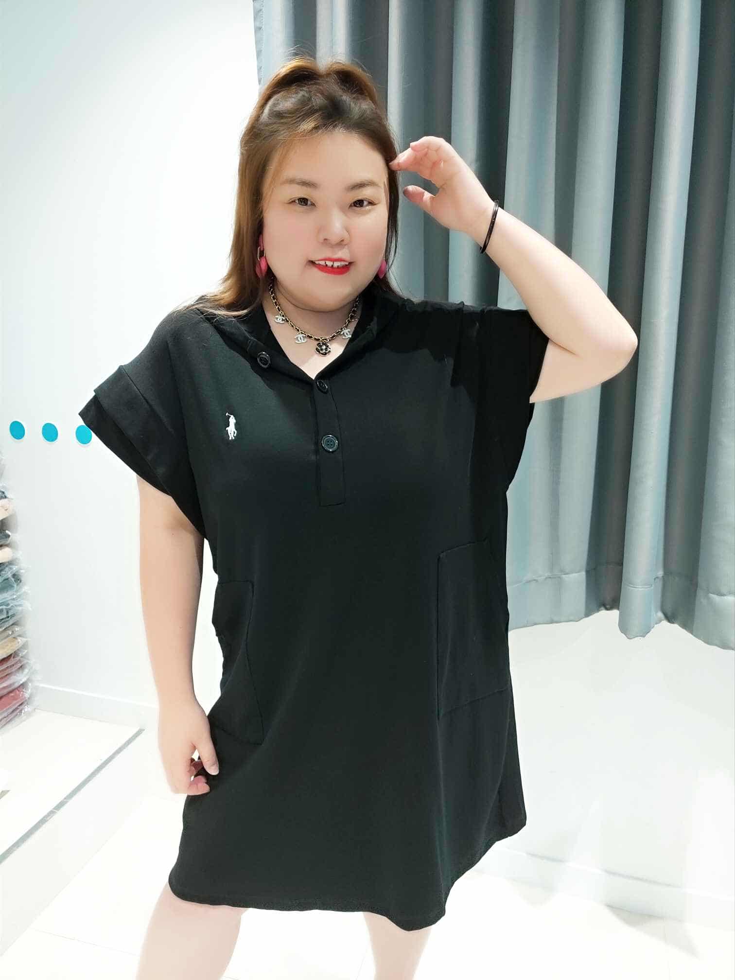 DOC01 连帽马球图连身裙