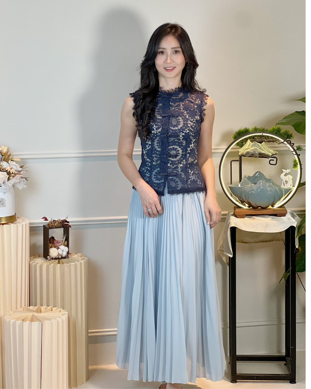 5104 Quintina Pleated A Line Skirt 