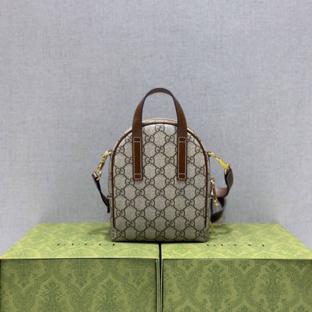 ▪大货实拍 𝐆𝐮𝐜𝐜𝐢 𝐦𝐢𝐧𝐢 𝐛𝐚𝐜𝐤𝐩𝐚𝐜𝐤小可爱 型号：725654 尺寸：15*19*8cm