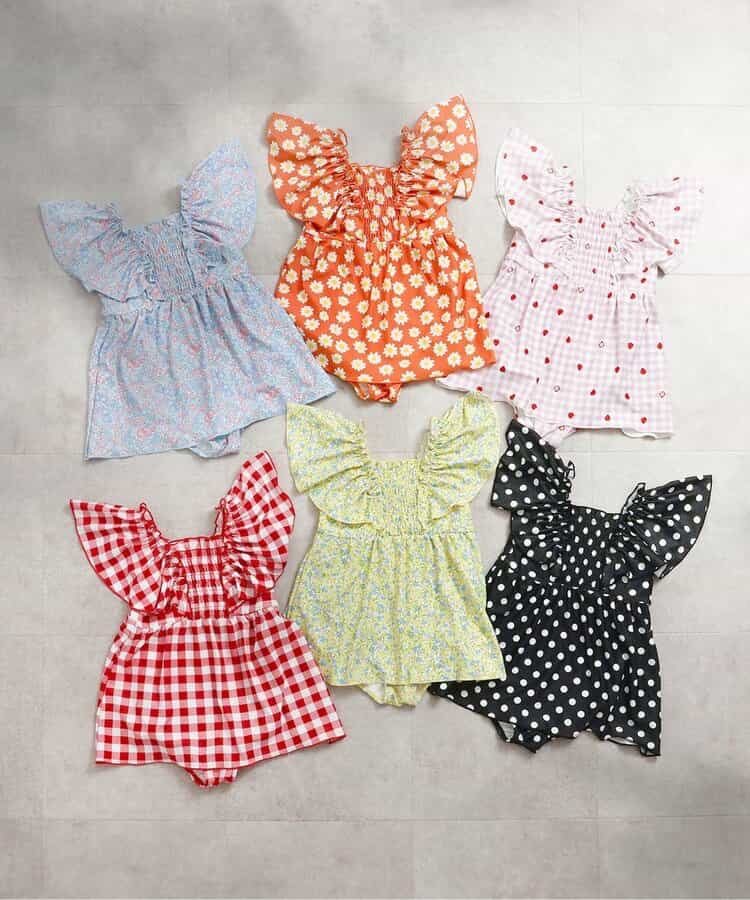 🇯🇵預訂 日本直送🇯🇵Apres les cours六色圖案印花褶皺荷葉邊連身泳衣