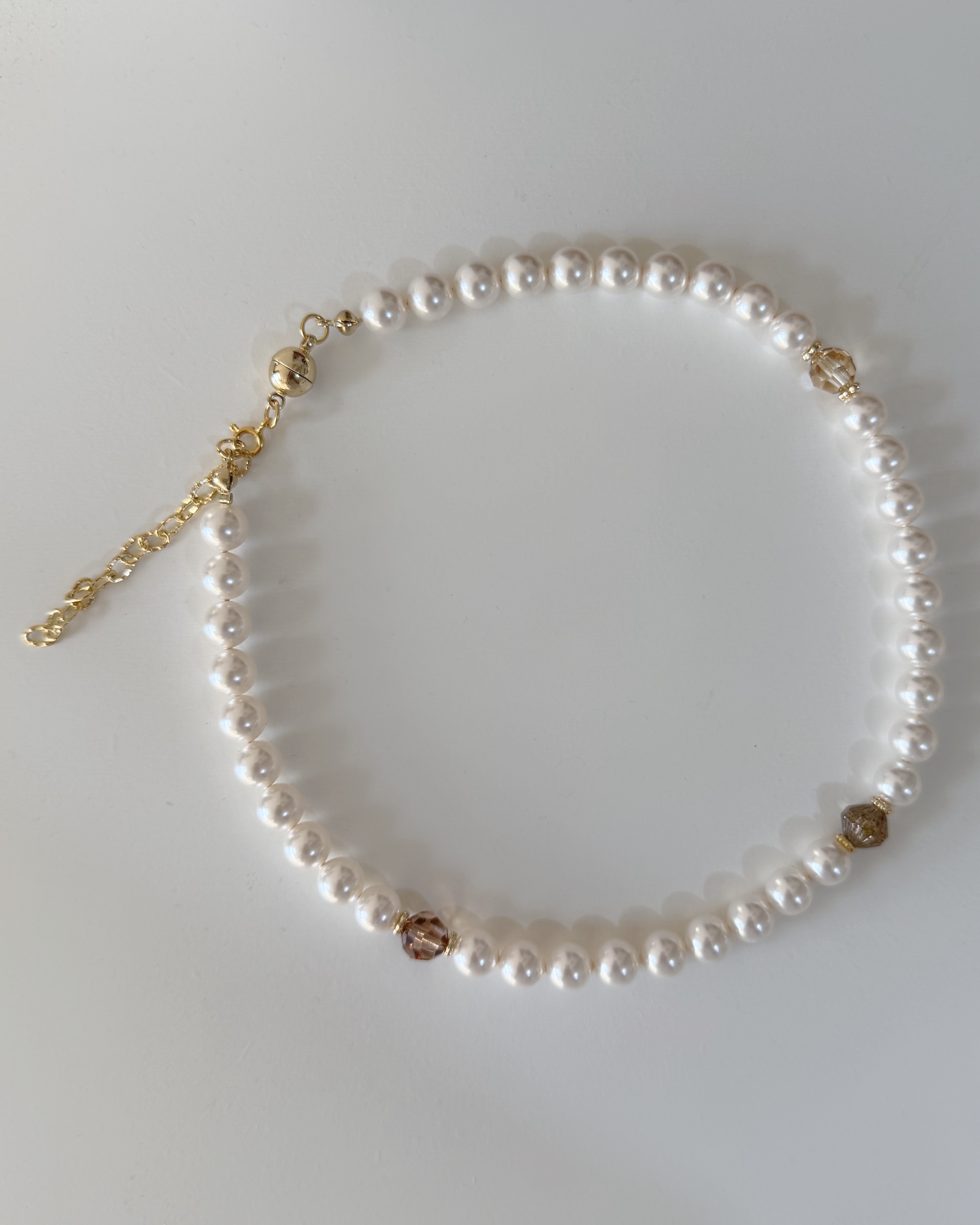 復古珍珠頸鍊/8mm米白珍珠