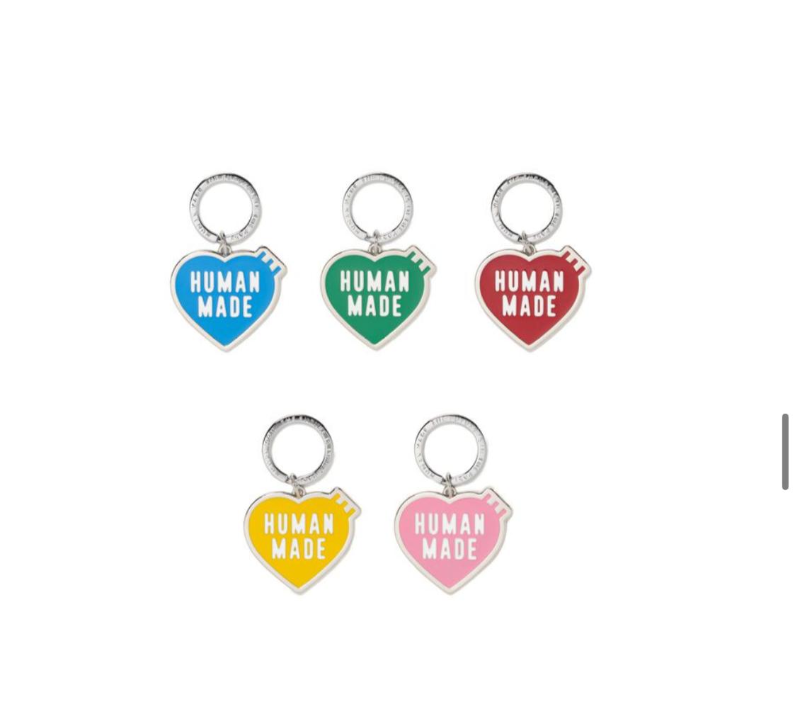 Human made heart keychain Blue / green / red /yellow/pink