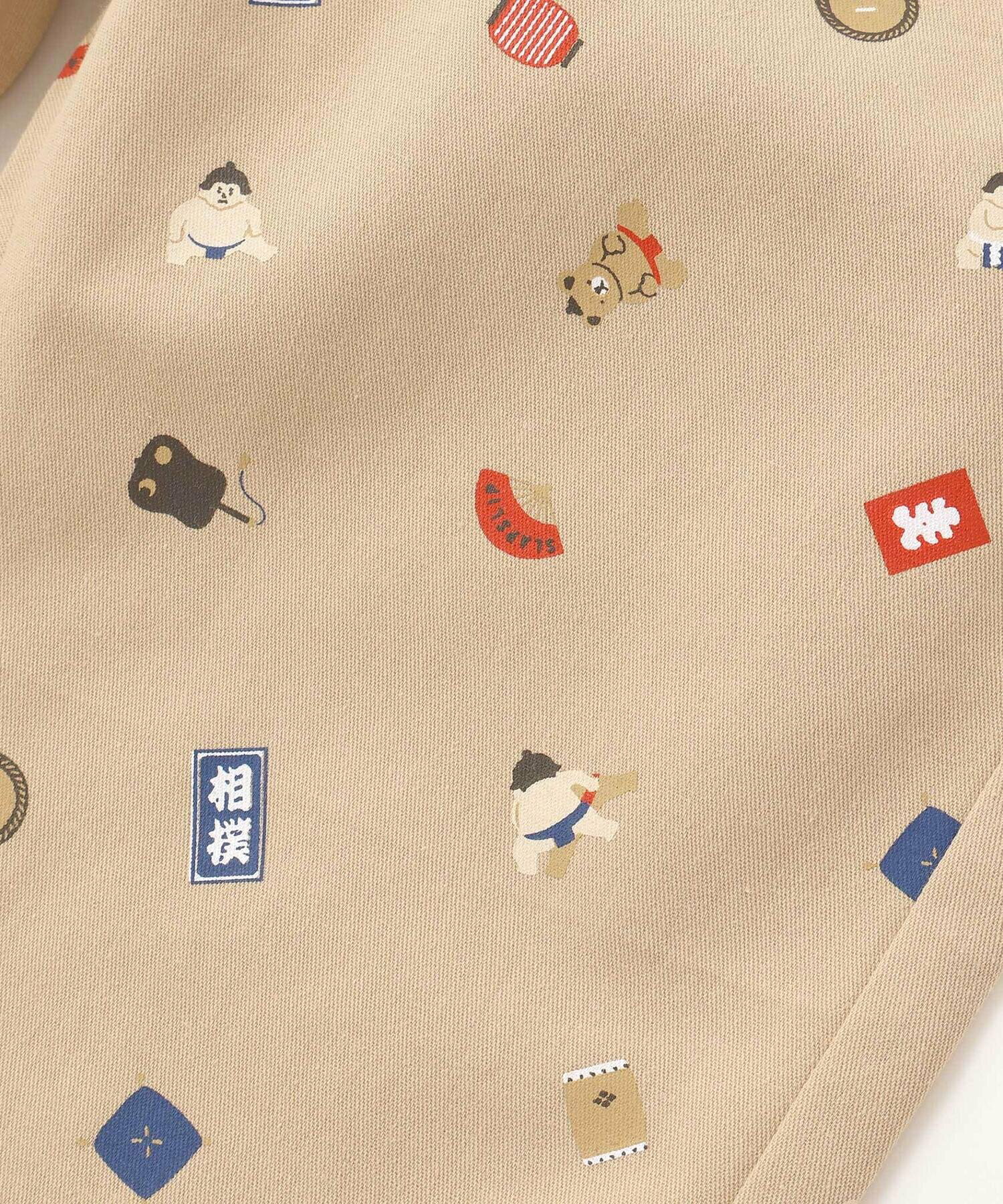 🆕【⭐訂購⭐】🇯🇵日本直送🌀可愛相撲選手印花 七分斜紋褲🌀[ELBA-0163][260323]