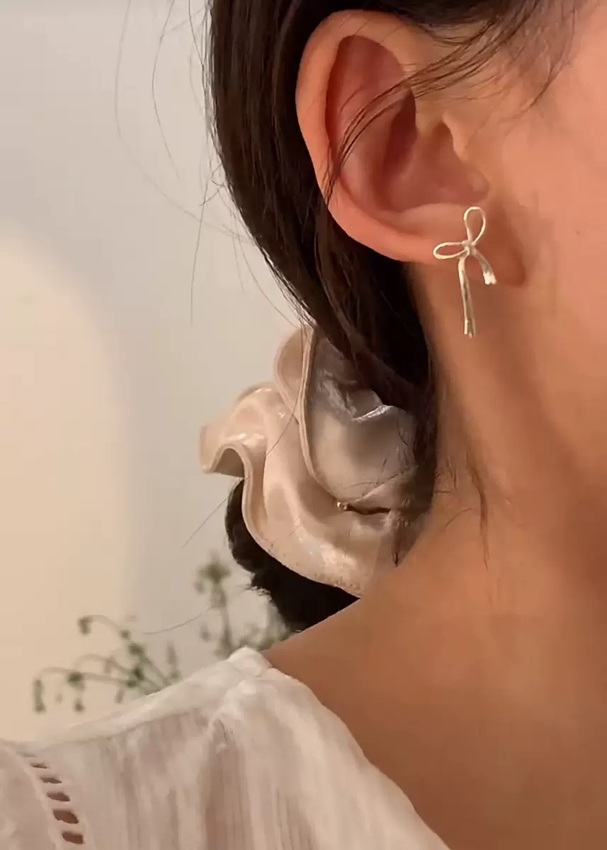 韩版蝴蝶结耳钉