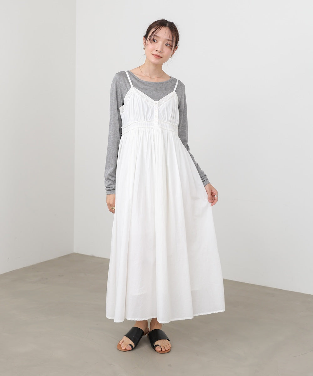 <JP> Premium Lace Button Flared Camisole OPS * 3色入 <預購>