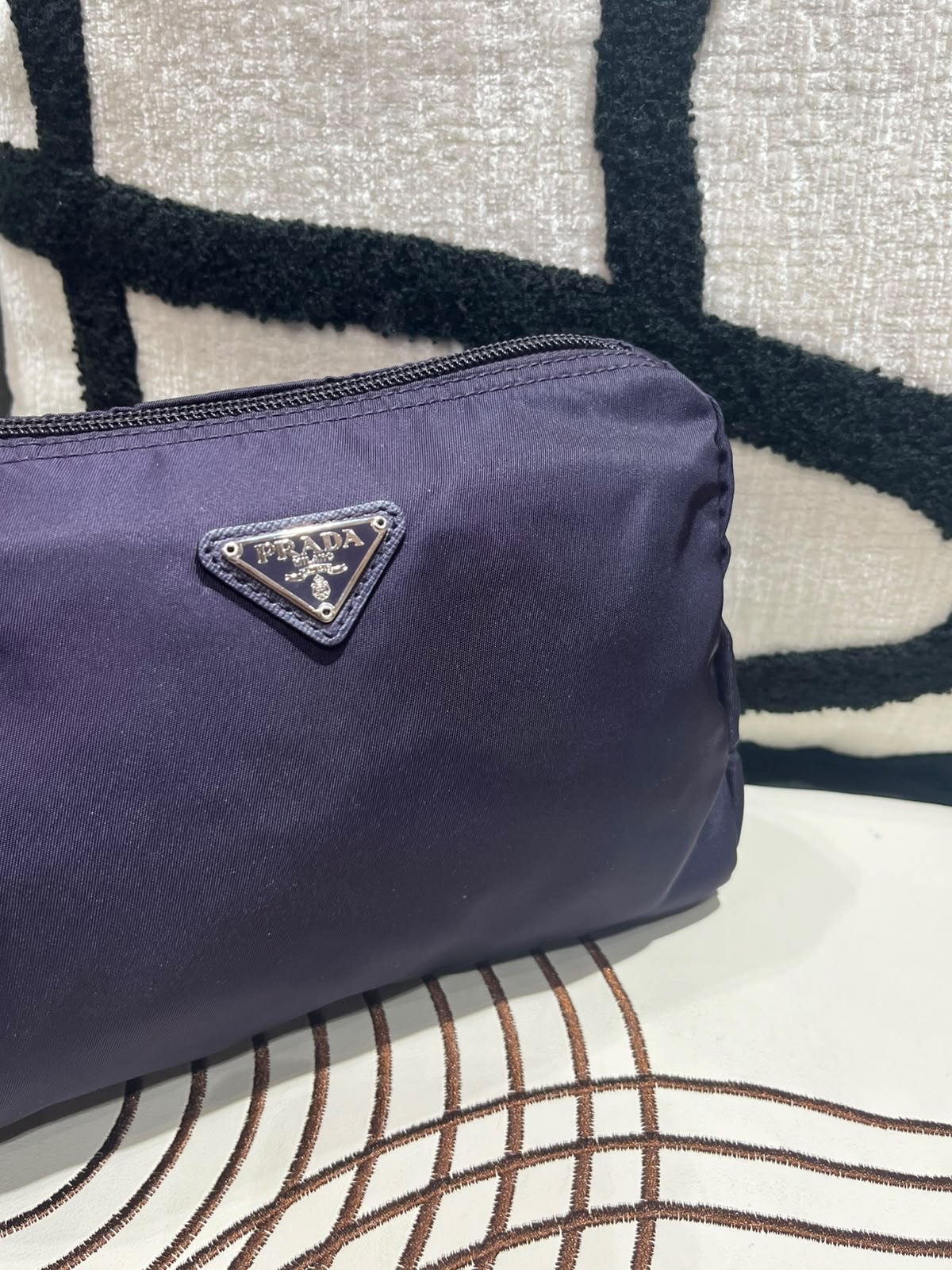 Prada Nylon Pouch Purple 100%Authentic, 99%New