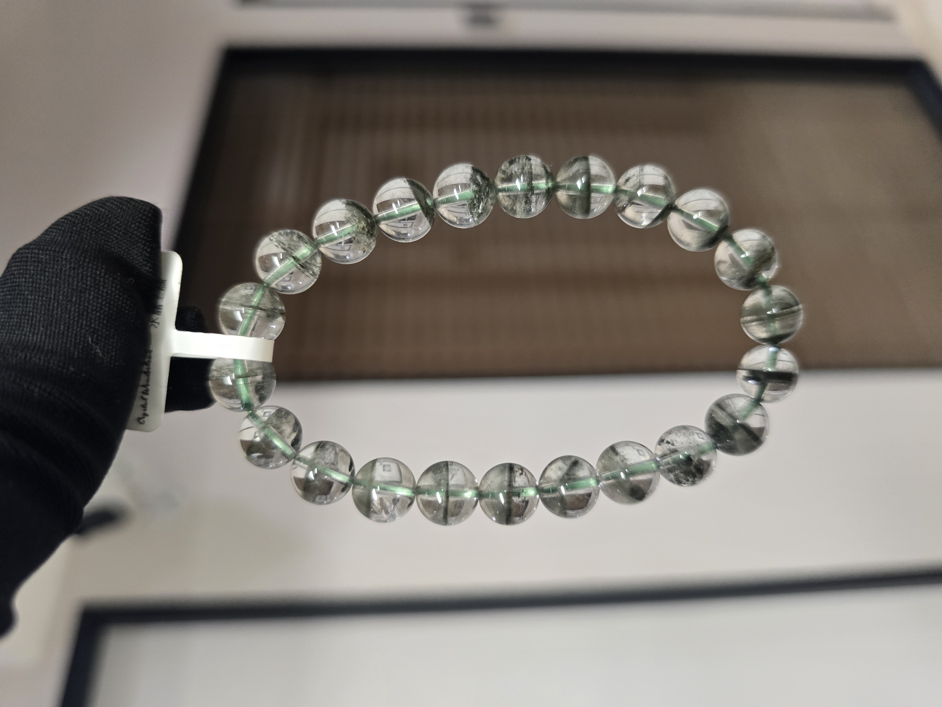 (收藏級)(一線天)高質聚寶盤半盤綠幽靈 8.5+mm (No.GPQ004)