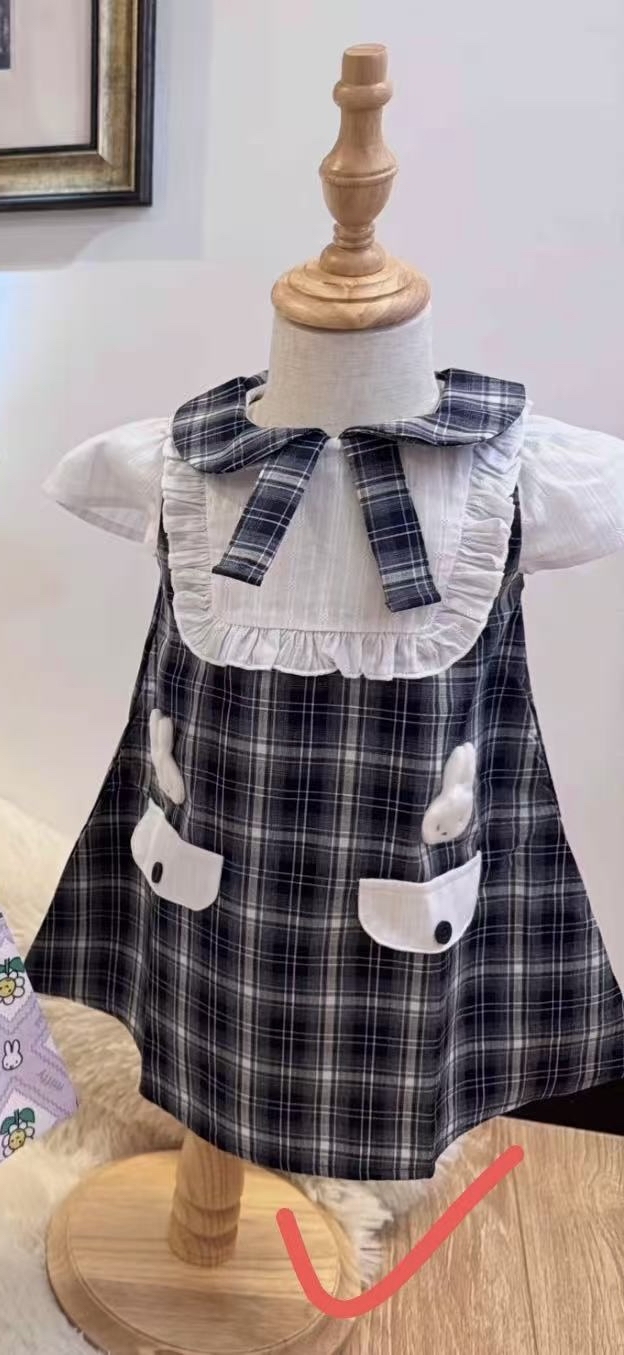 0647 米菲格子淑女裙