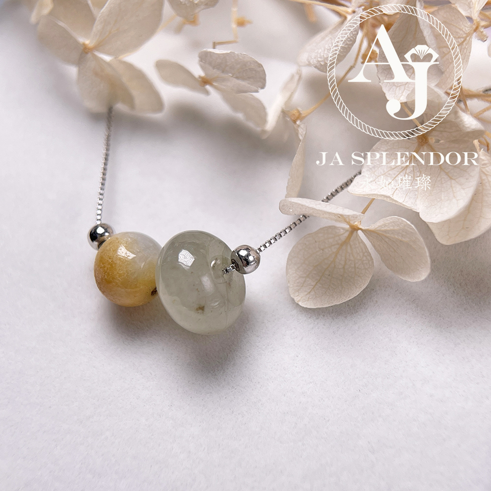 D-04E 天然翡翠A玉 招財幸運純銀項鏈