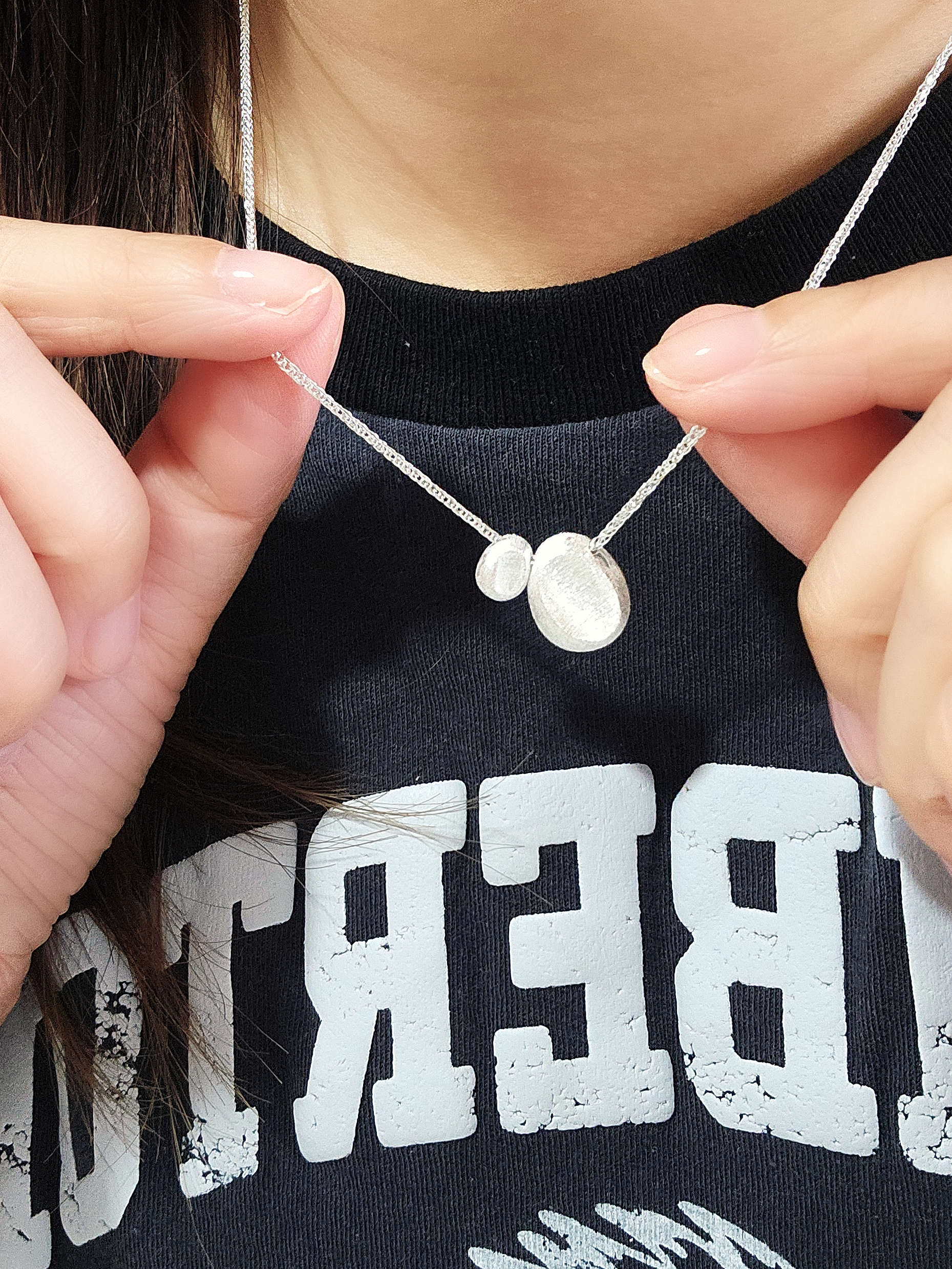 S925 - EN0106 Oval Verse Necklace