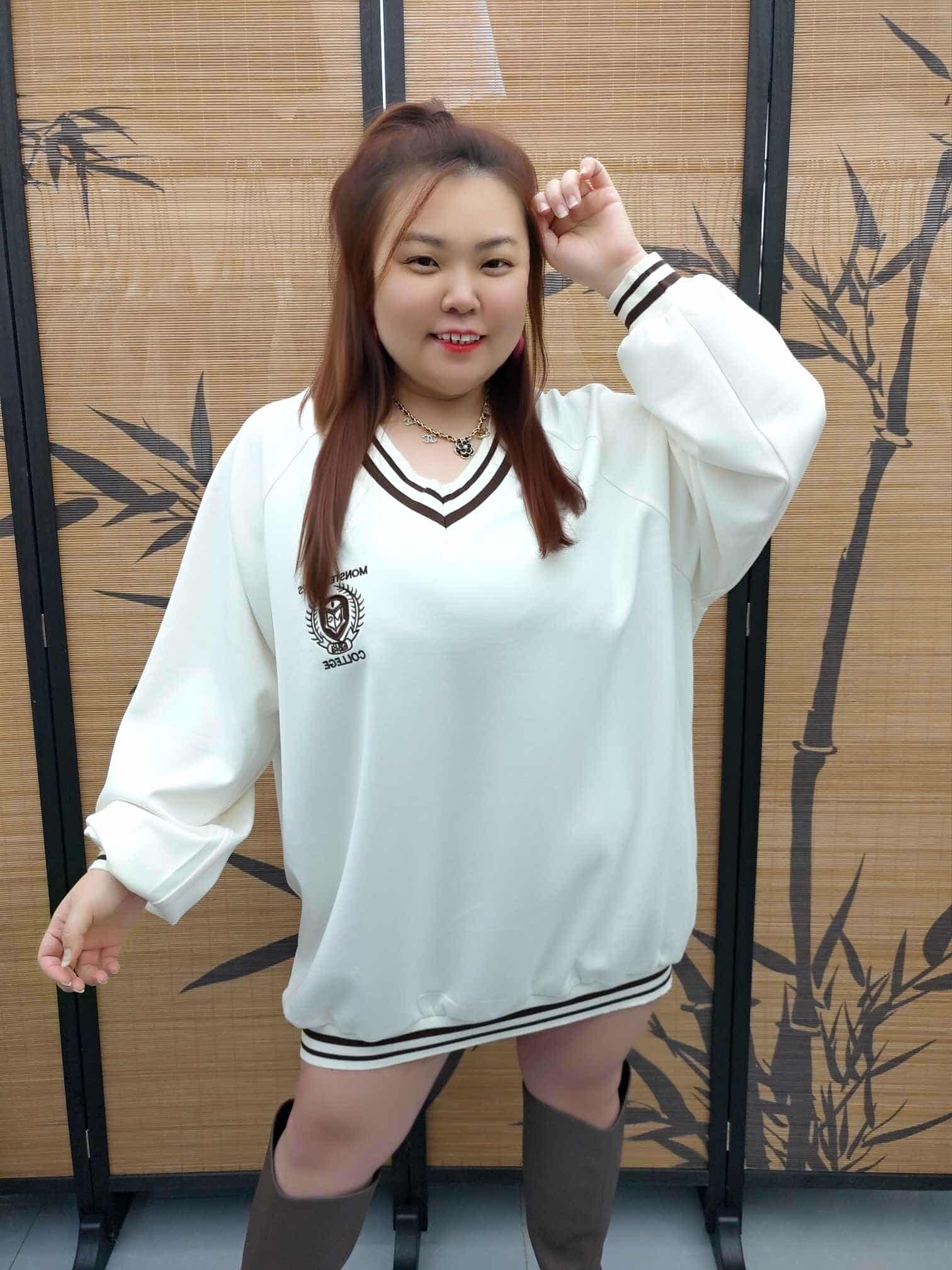 DDF05 6501 (C06) V领韩式学院风卫衣